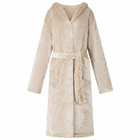 Badjas Hoodie Beige xxxl Flanel is nu te koop bij PeponiXL, paradijselijk wonen!