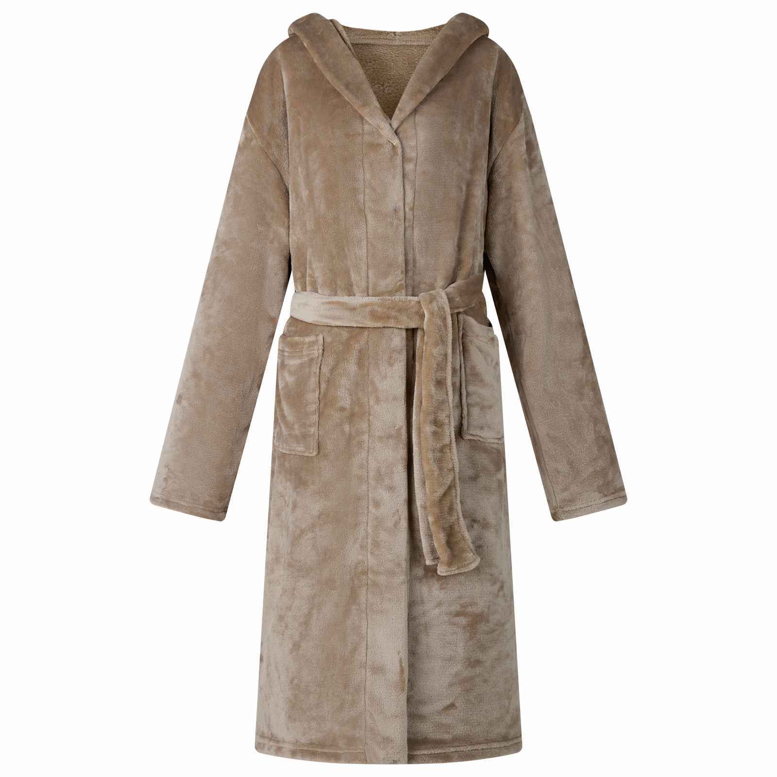 Badjas Hoodie Kameel s Flanel is nu te koop bij PeponiXL, paradijselijk wonen!