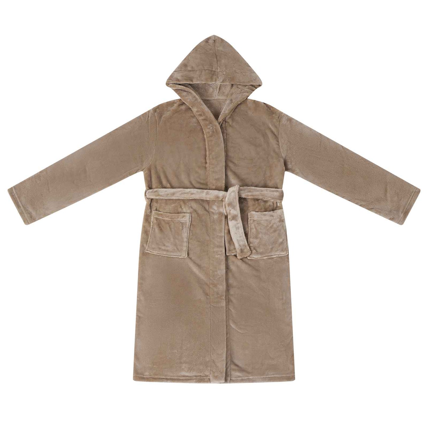 Badjas Hoodie Kameel m Flanel is nu te koop bij PeponiXL, paradijselijk wonen!