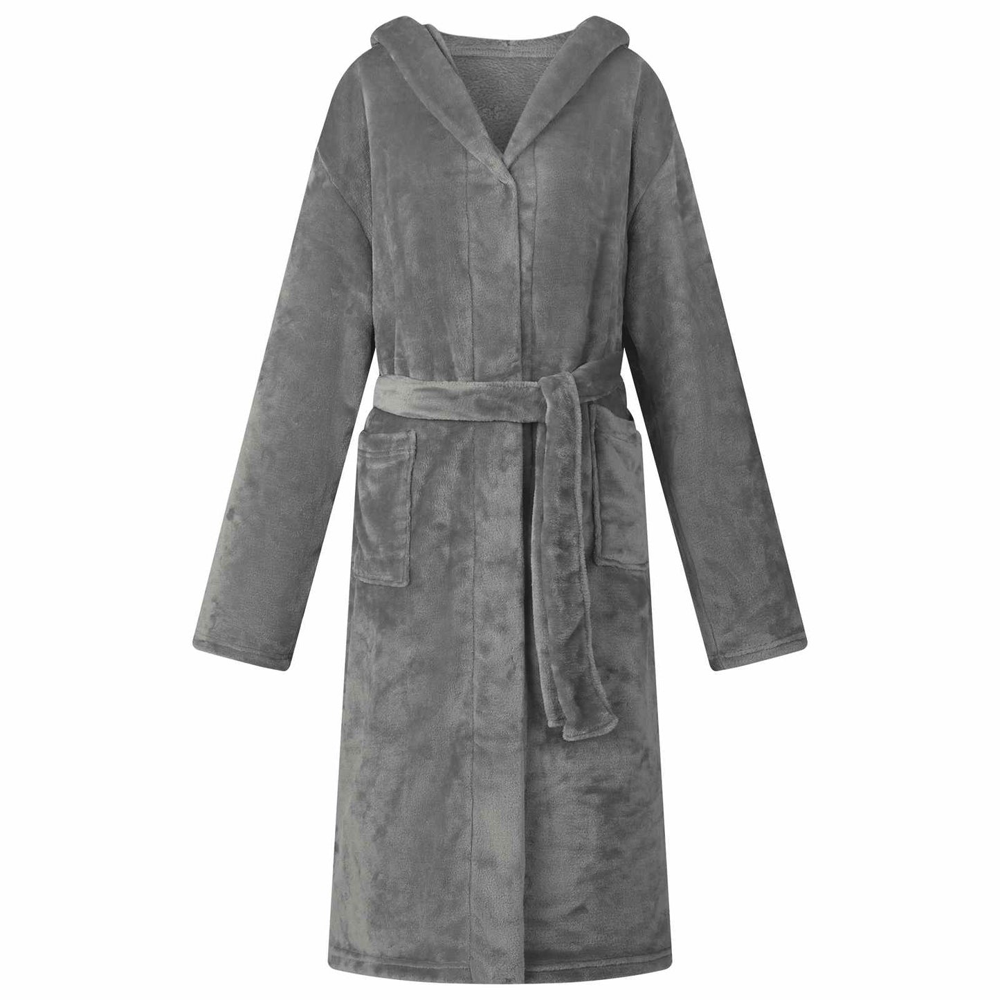 Badjas Hoodie Donkergrijs l Flanel is nu te koop bij PeponiXL, paradijselijk wonen!