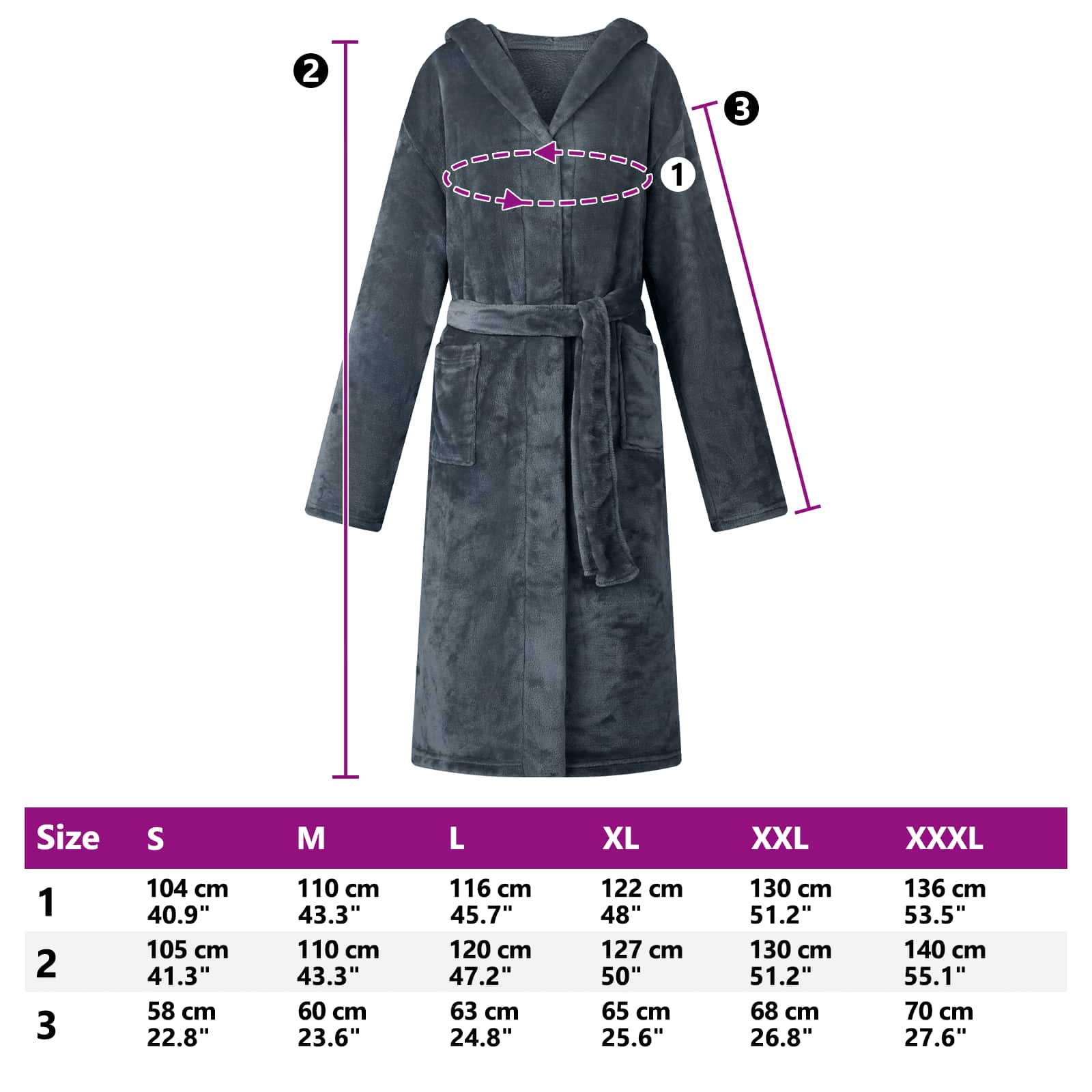 Badjas Hoodie Marineblauw m Flanel is nu te koop bij PeponiXL, paradijselijk wonen!