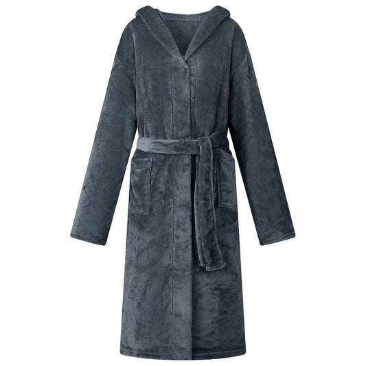 Badjas Hoodie Marineblauw l Flanel is nu te koop bij PeponiXL, paradijselijk wonen!