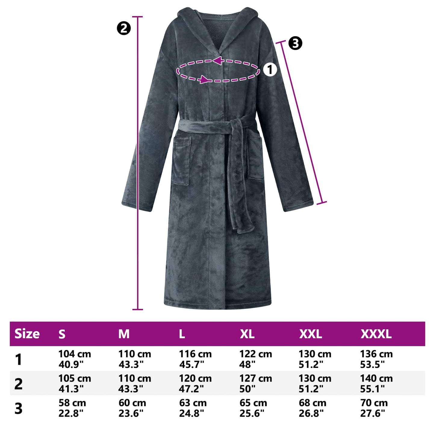 Badjas Hoodie Marineblauw l Flanel is nu te koop bij PeponiXL, paradijselijk wonen!