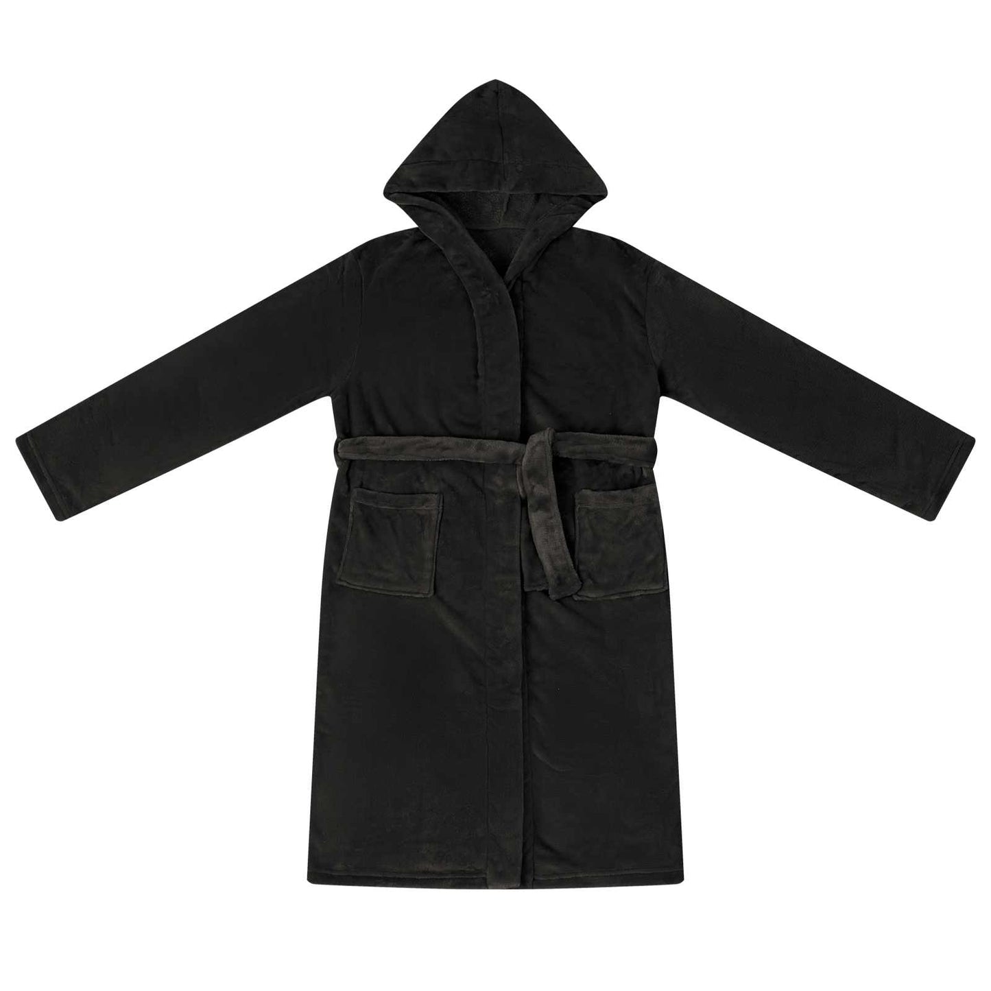 Badjas Hoodie Zwart m Flanel is nu te koop bij PeponiXL, paradijselijk wonen!