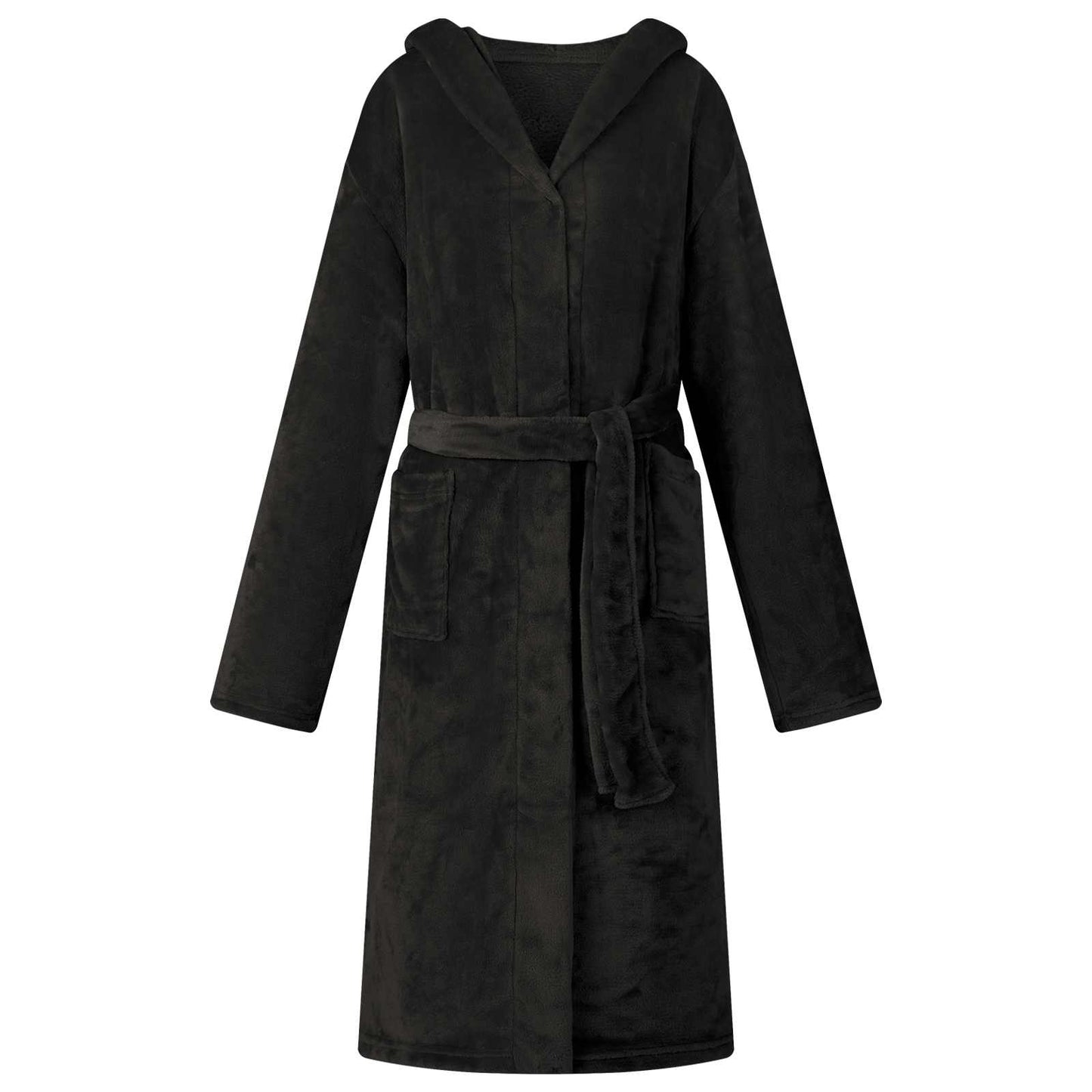 Badjas Hoodie Zwart xl Flanel is nu te koop bij PeponiXL, paradijselijk wonen!
