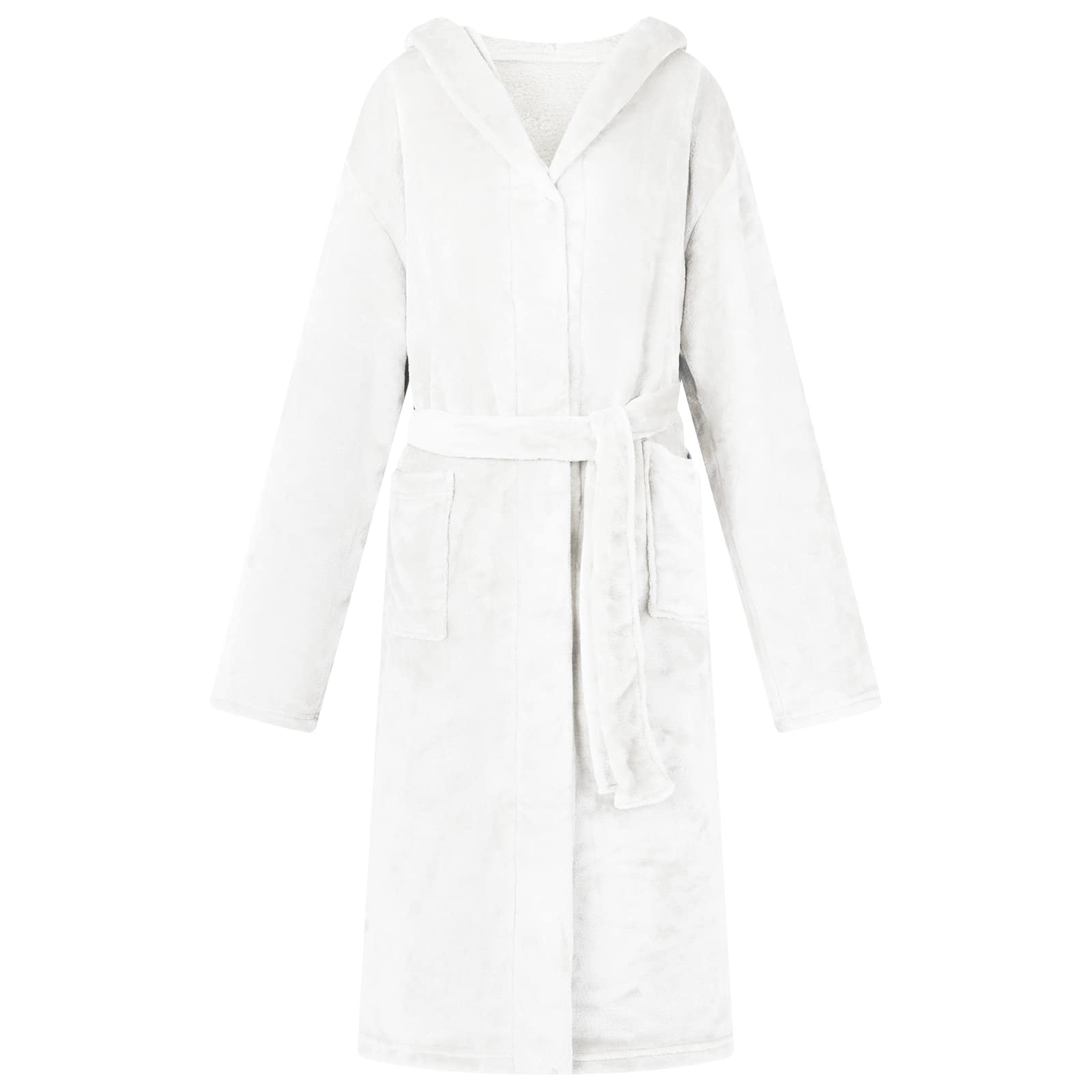 Badjas Hoodie Wit xxl Flanel is nu te koop bij PeponiXL, paradijselijk wonen!