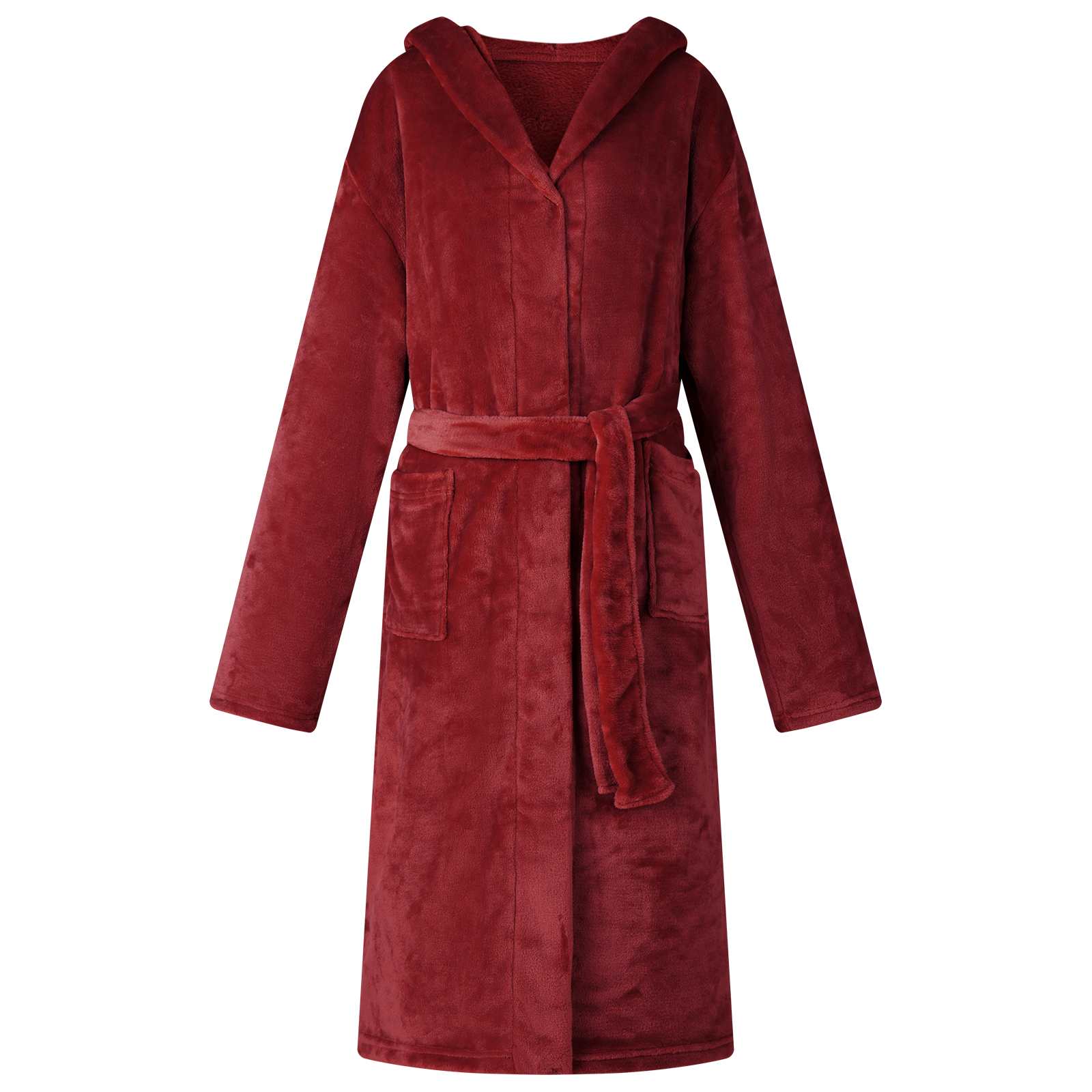 Badjas Hoodie Bordeaux Rood l Flanel is nu te koop bij PeponiXL, paradijselijk wonen!