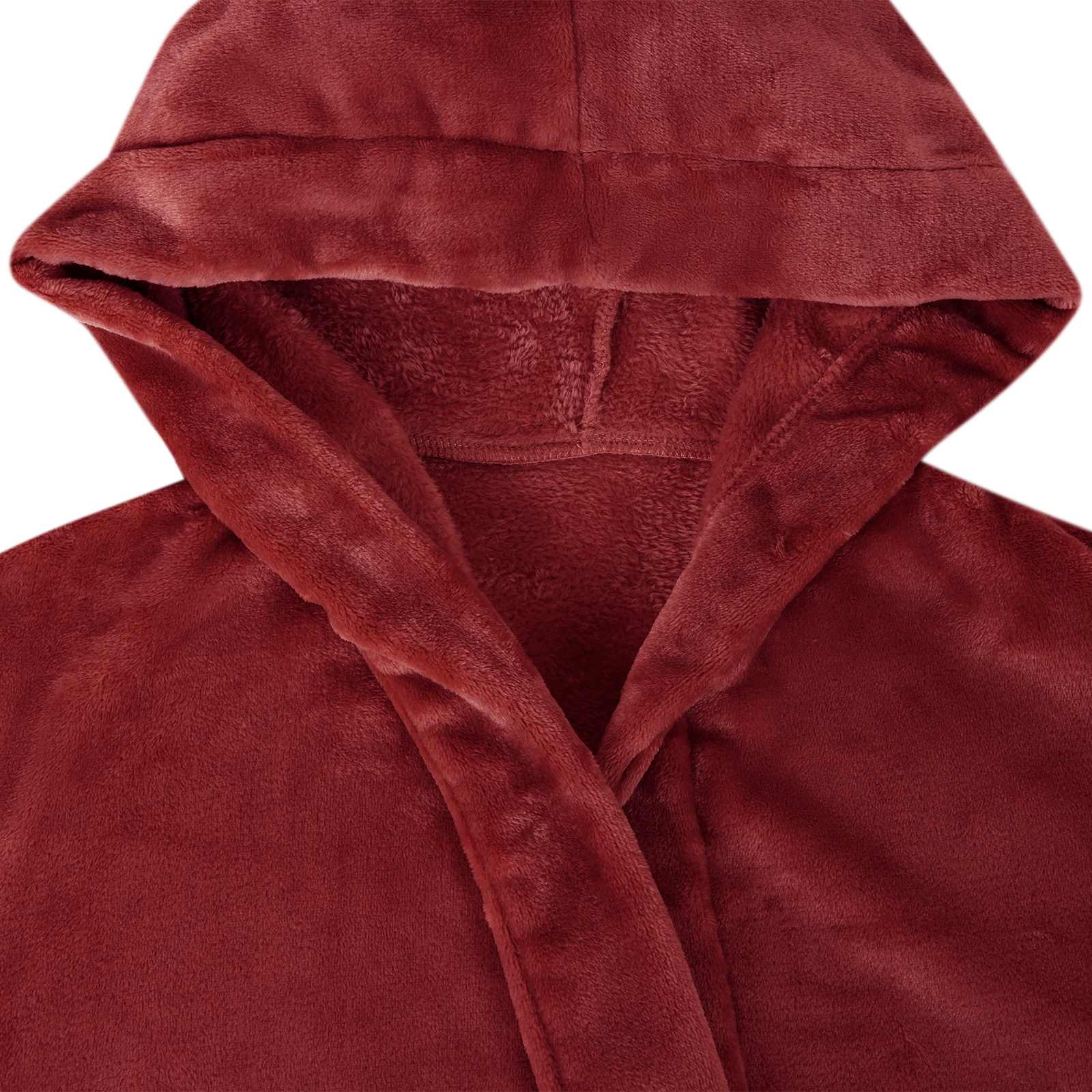 Badjas Hoodie Bordeaux Rood xl Flanel is nu te koop bij PeponiXL, paradijselijk wonen!