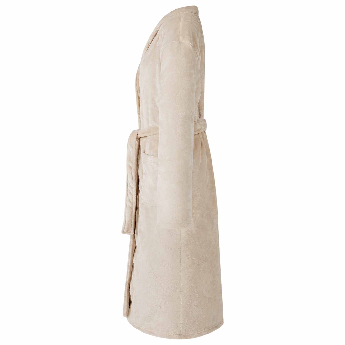 Badjas zonder Kap Beige s Flanel is nu te koop bij PeponiXL, paradijselijk wonen!
