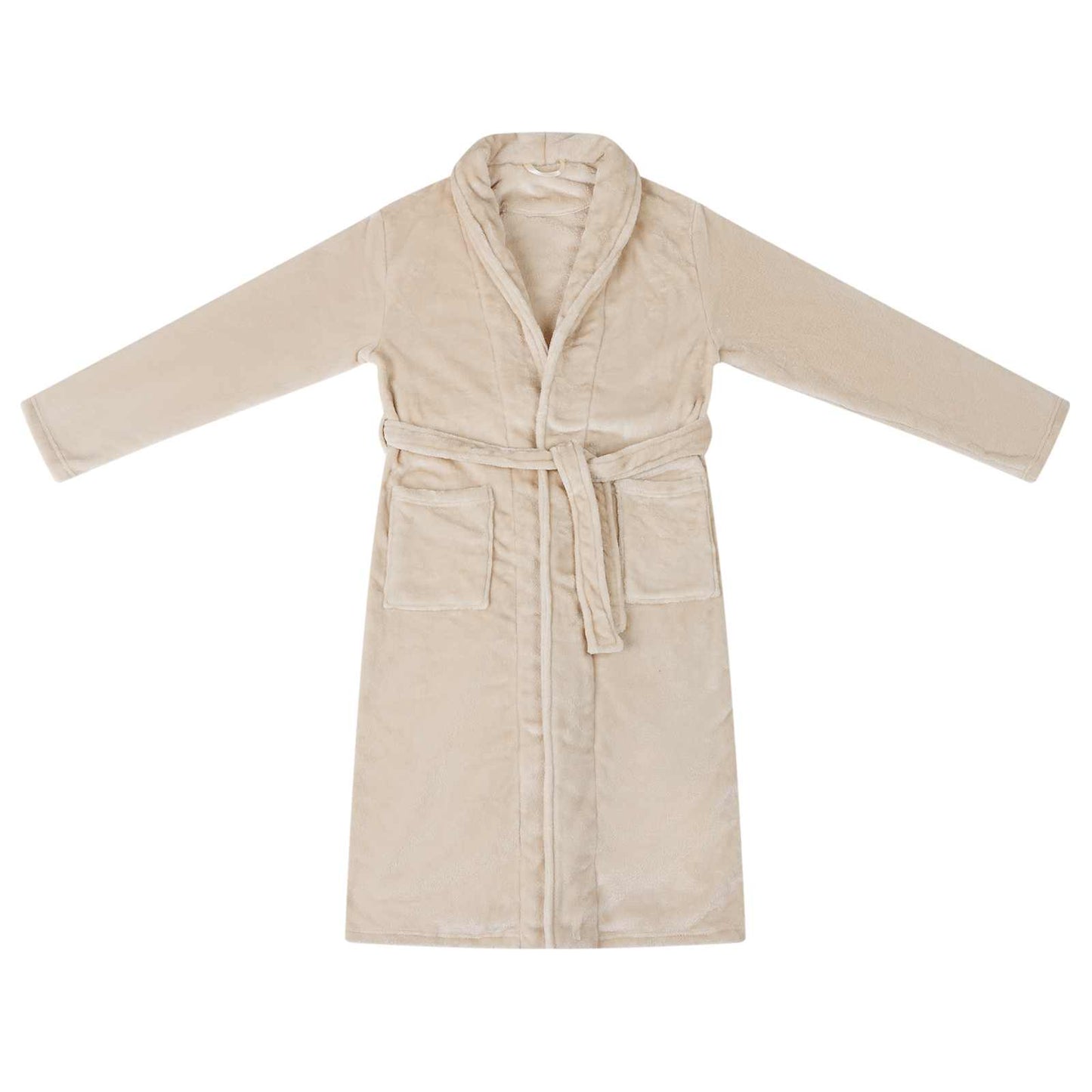 Badjas zonder Kap Beige l Flanel is nu te koop bij PeponiXL, paradijselijk wonen!