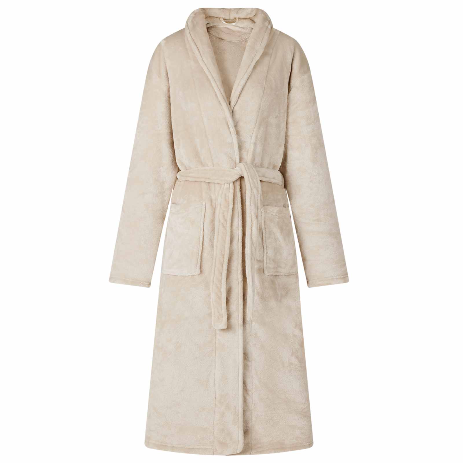 Badjas zonder Kap Beige xxl Flanel is nu te koop bij PeponiXL, paradijselijk wonen!