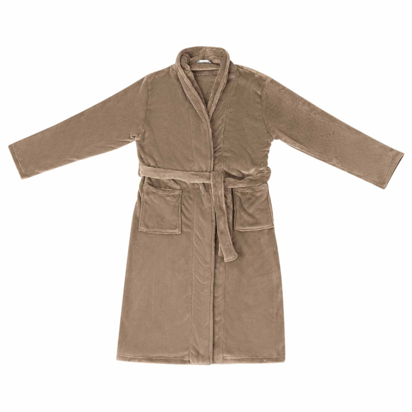 Badjas zonder Kap Kameel m Flanel is nu te koop bij PeponiXL, paradijselijk wonen!