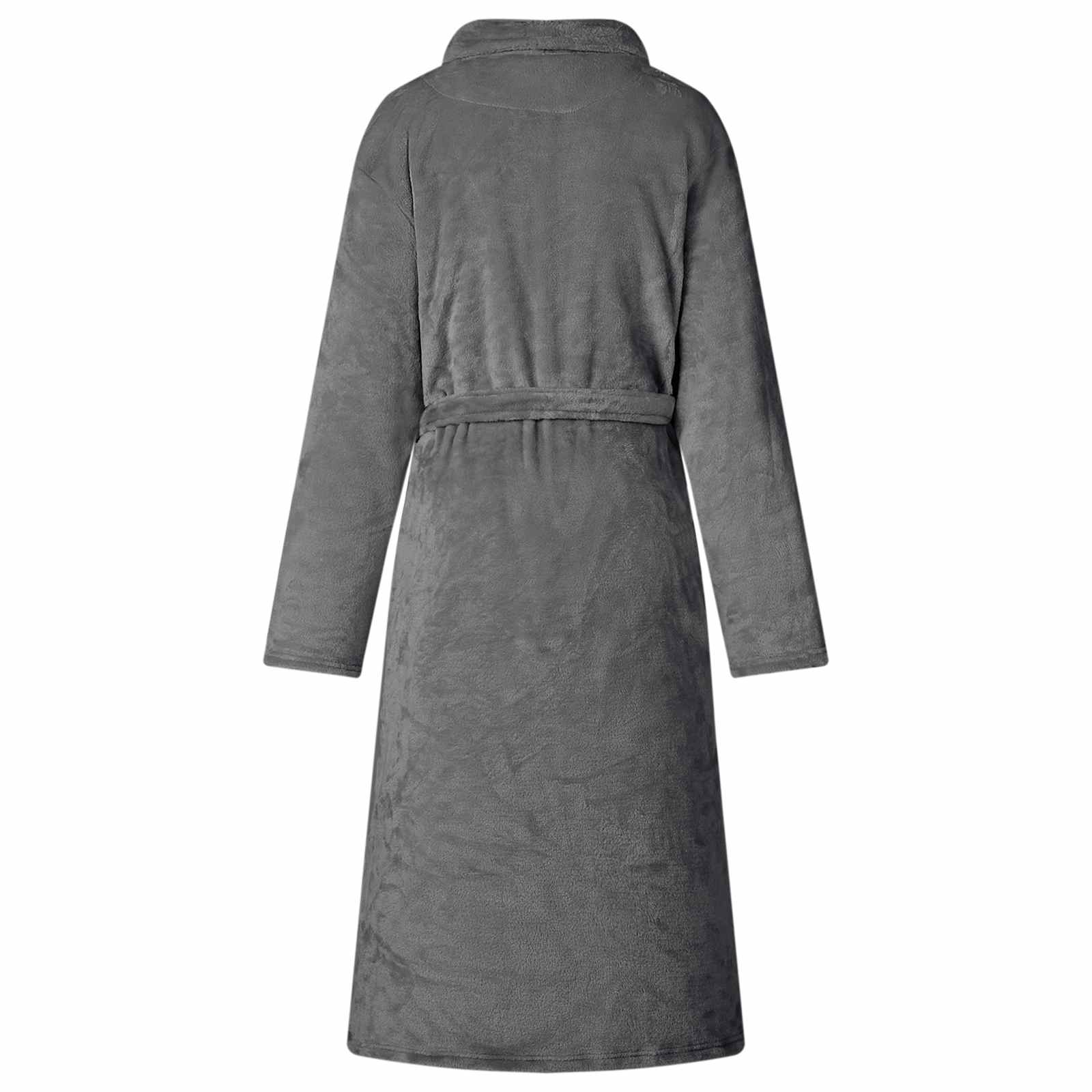 Badjas zonder Kap Donkergrijs m Flanel is nu te koop bij PeponiXL, paradijselijk wonen!
