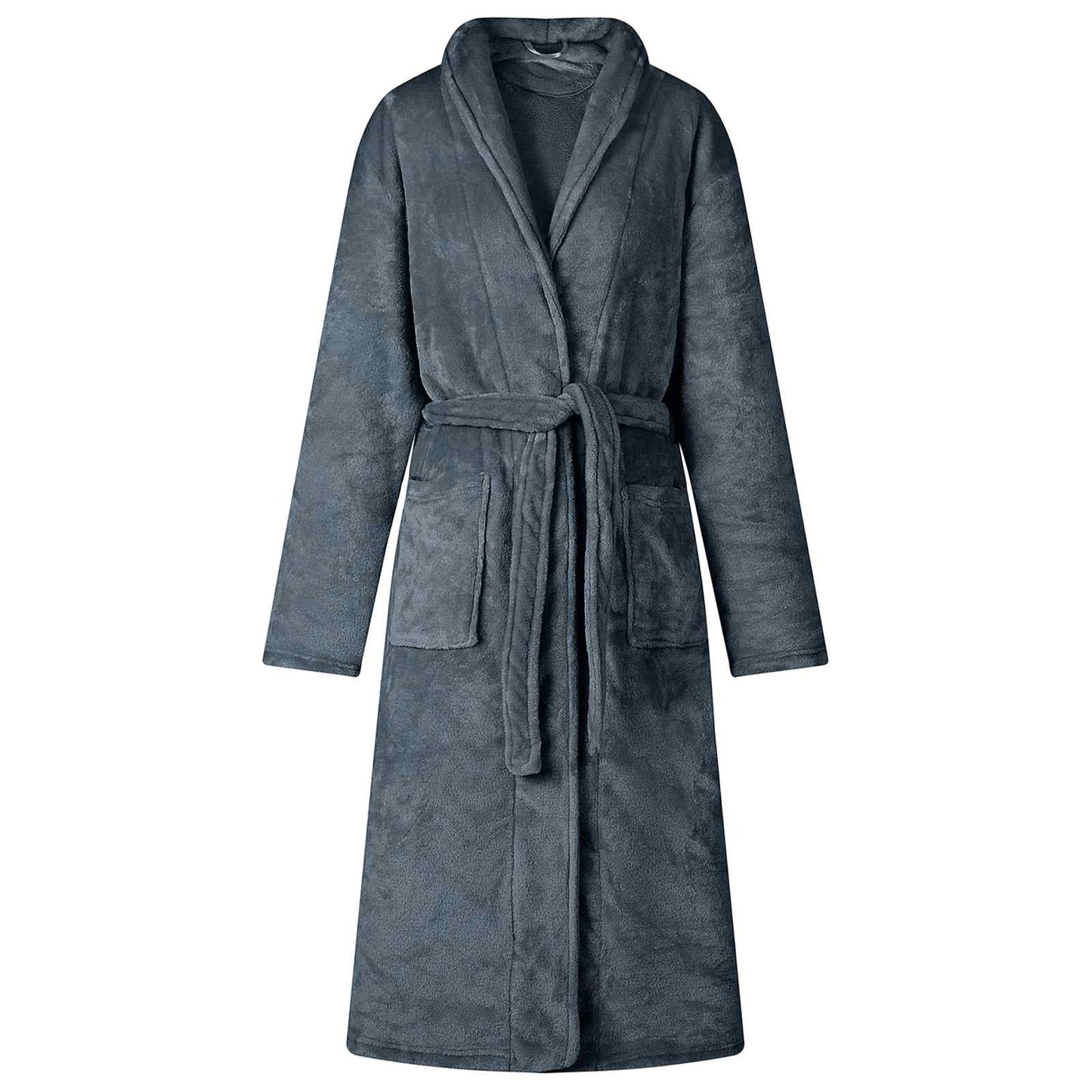 Badjas zonder Kap Marineblauw l Flanel is nu te koop bij PeponiXL, paradijselijk wonen!