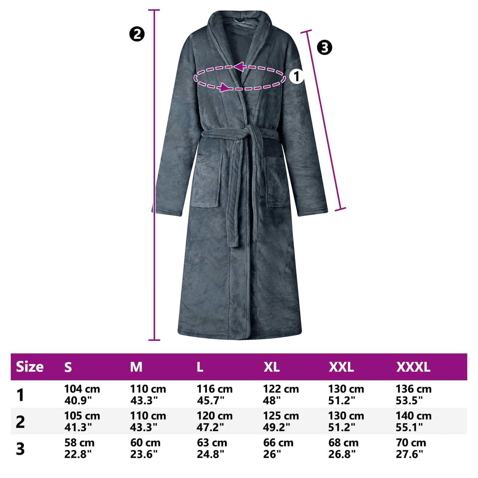 Badjas zonder Kap Marineblauw l Flanel is nu te koop bij PeponiXL, paradijselijk wonen!