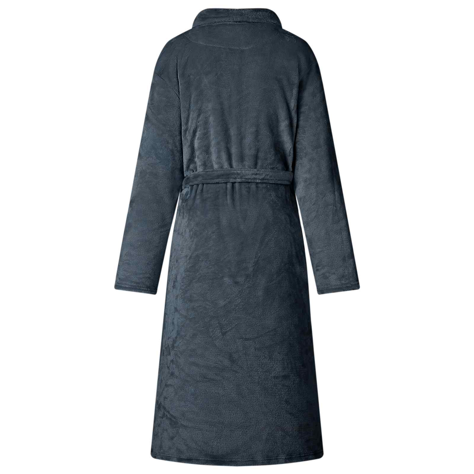 Badjas zonder Kap Marineblauw xl Flanel is nu te koop bij PeponiXL, paradijselijk wonen!
