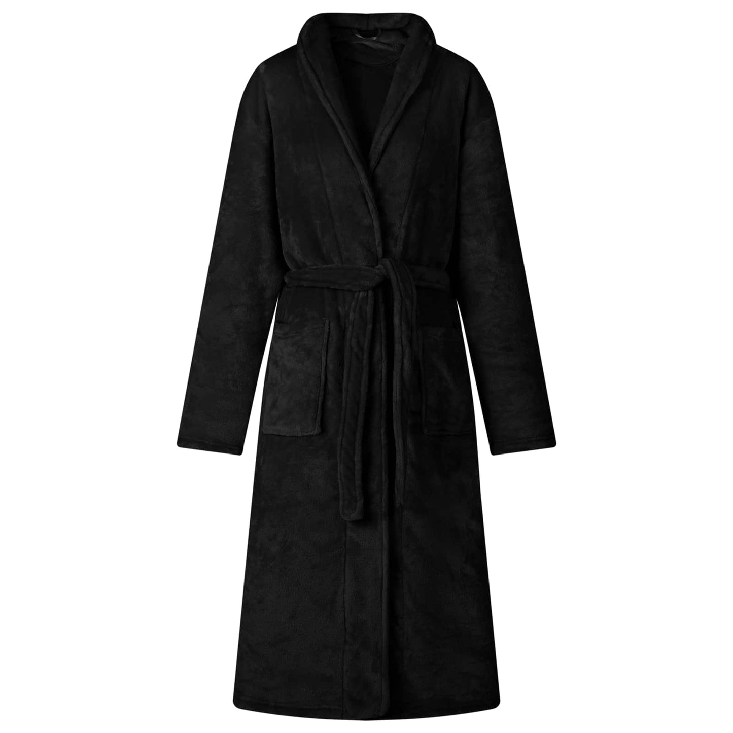Badjas zonder Kap Zwart xxl Flanel is nu te koop bij PeponiXL, paradijselijk wonen!