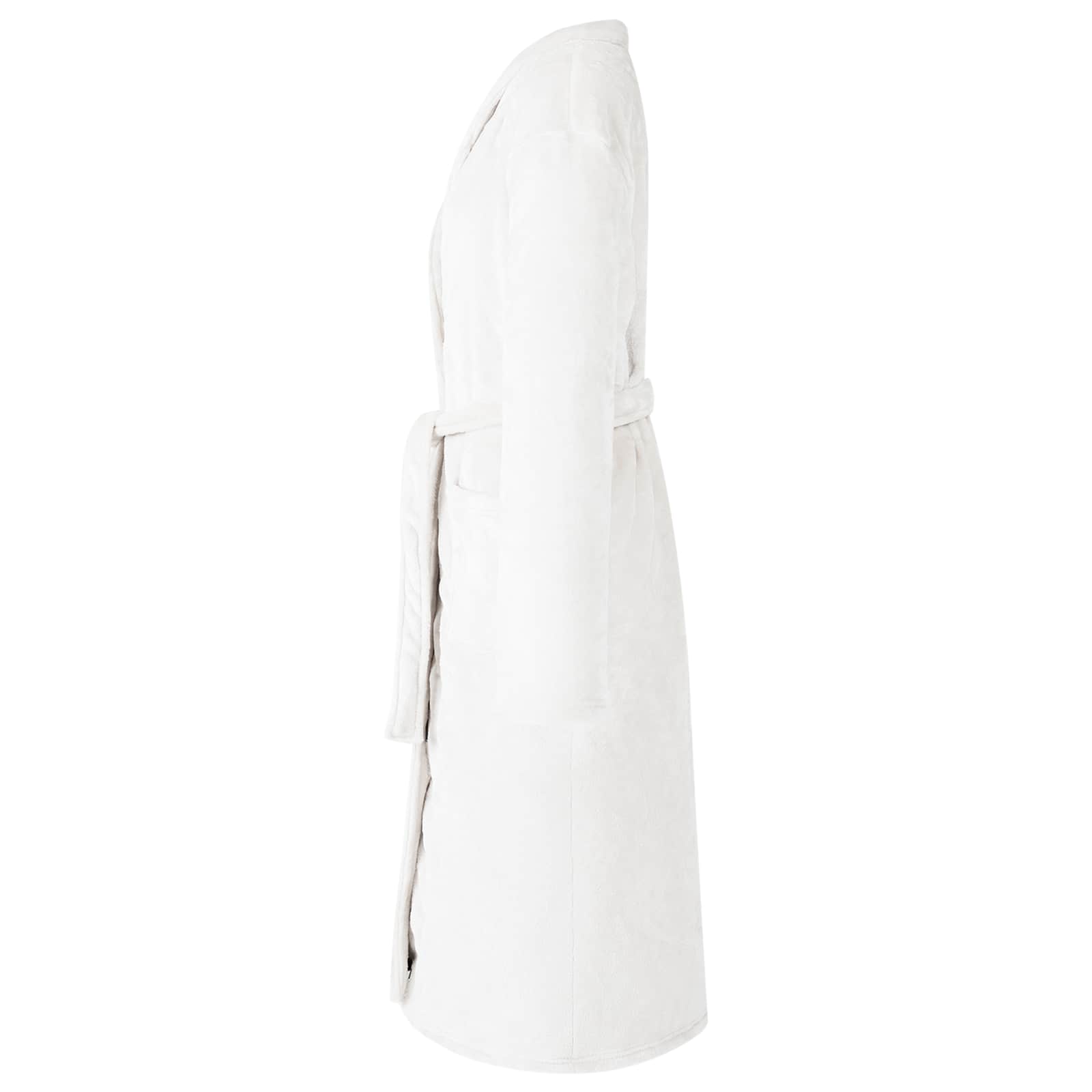 Badjas zonder Kap Wit s Flanel is nu te koop bij PeponiXL, paradijselijk wonen!