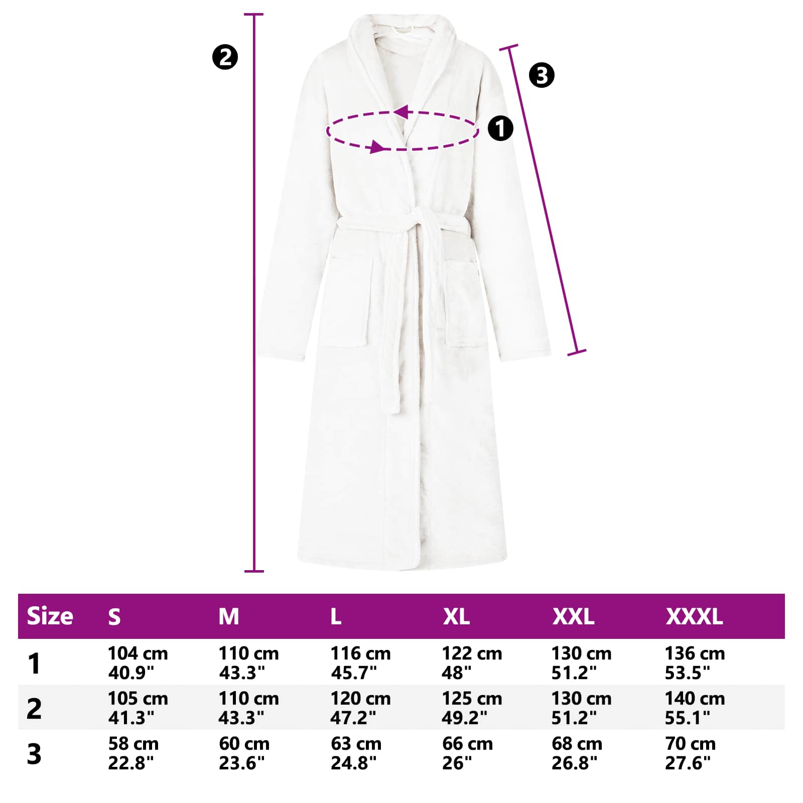 Badjas zonder Kap Wit s Flanel is nu te koop bij PeponiXL, paradijselijk wonen!