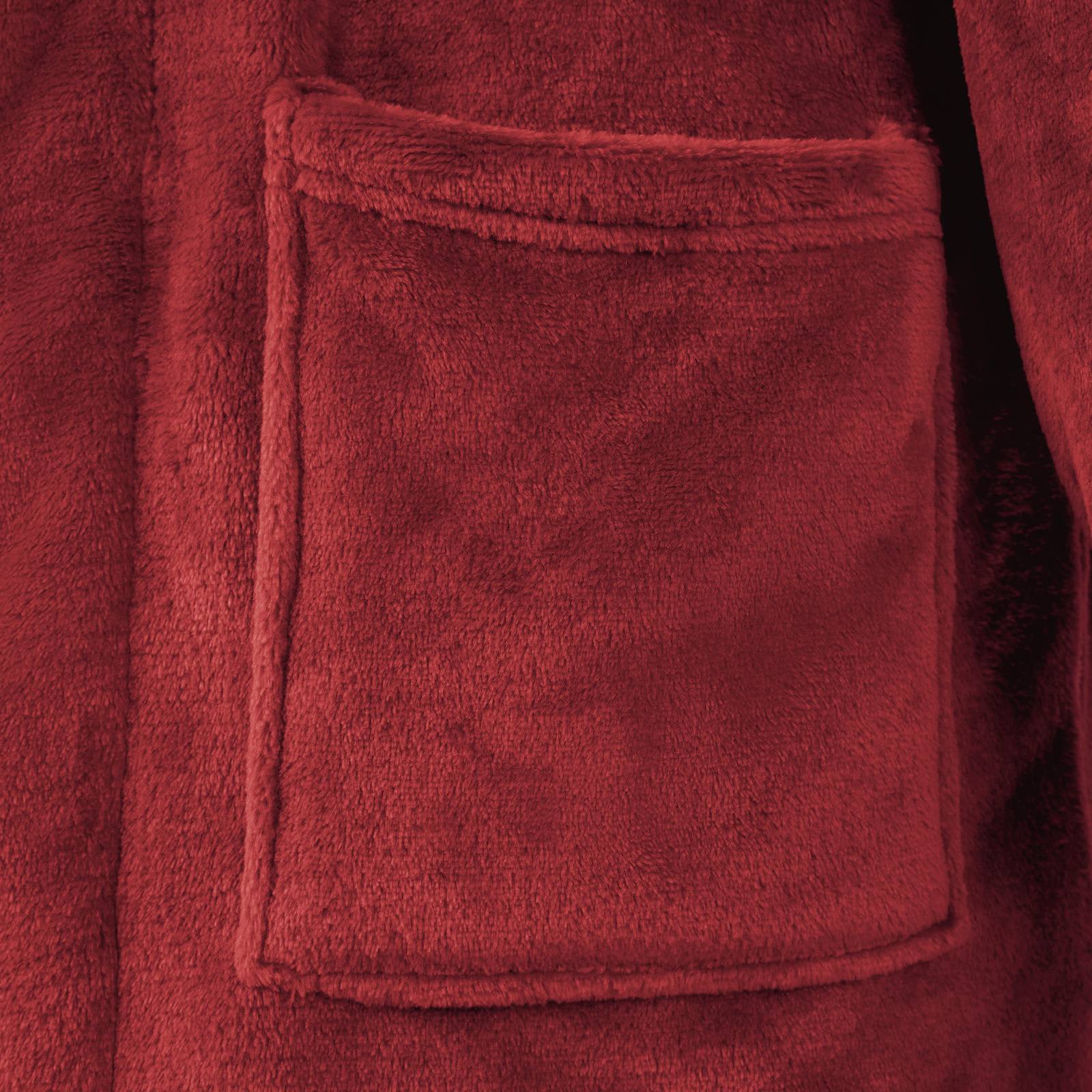 Badjas zonder Kap Bordeaux Rood l Flanel is nu te koop bij PeponiXL, paradijselijk wonen!