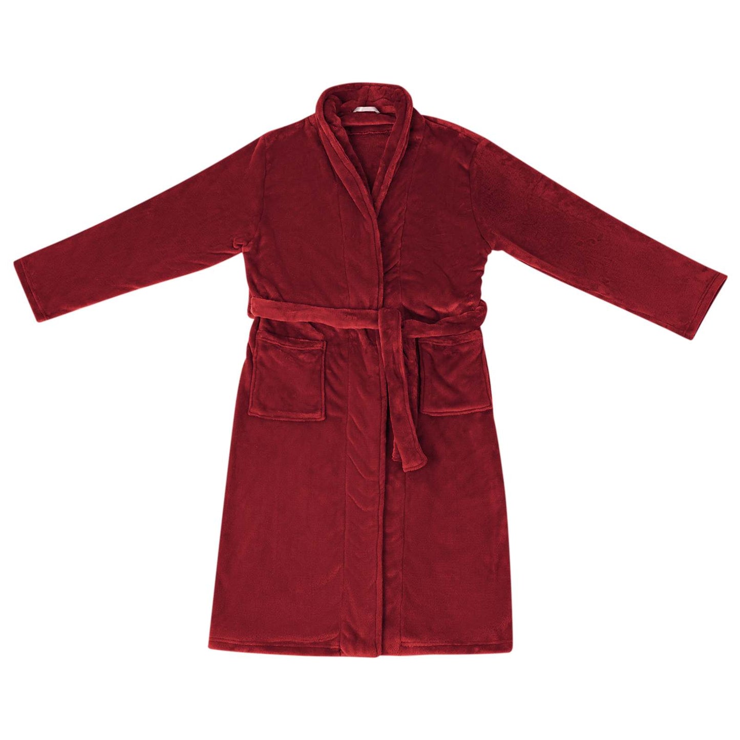 Badjas zonder Kap Bordeaux Rood xxl Flanel is nu te koop bij PeponiXL, paradijselijk wonen!