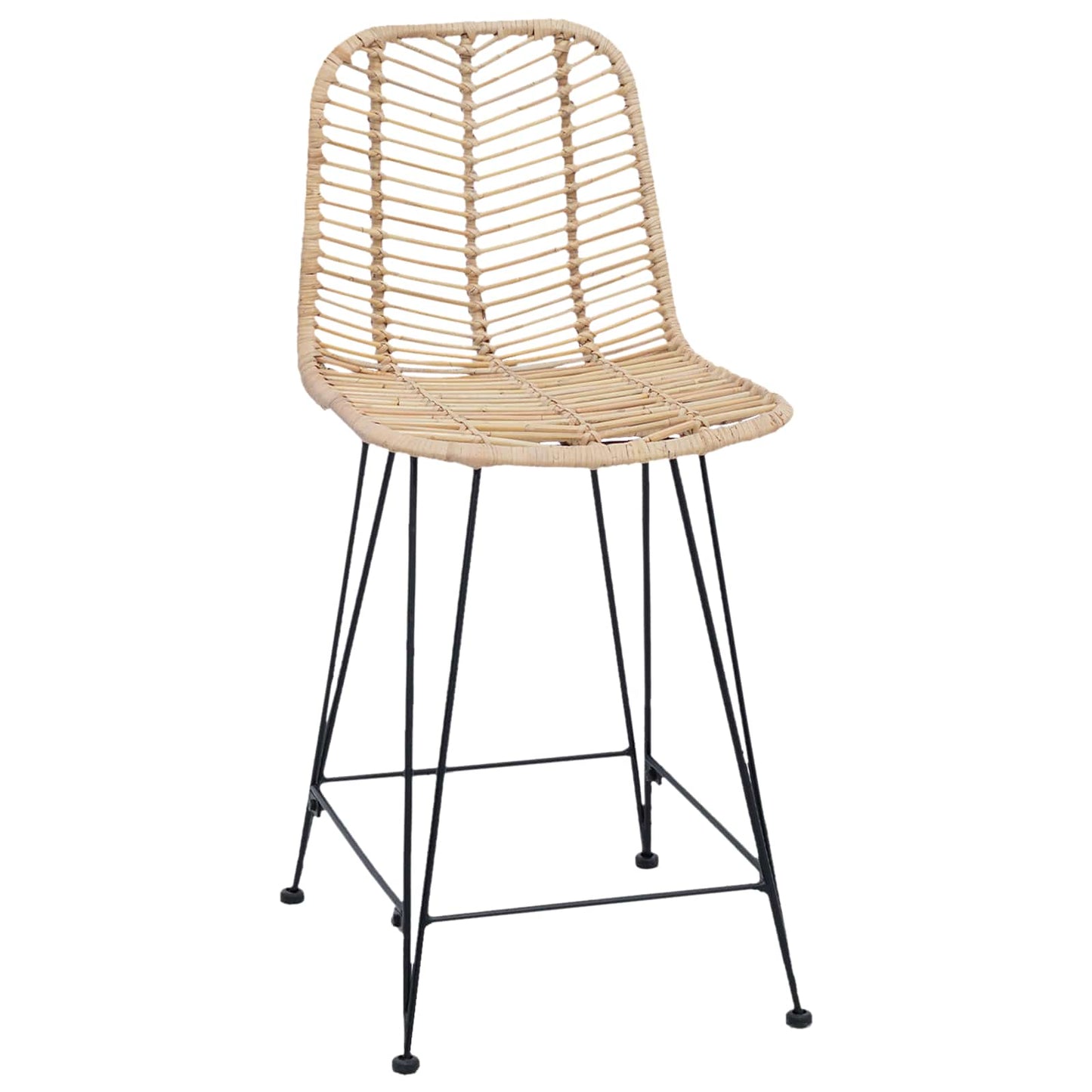 Barkruk 2 pcs Naturel 44,5 x 54,5 x 97,5 cm Riet en IJzer is nu te koop bij PeponiXL, paradijselijk wonen!