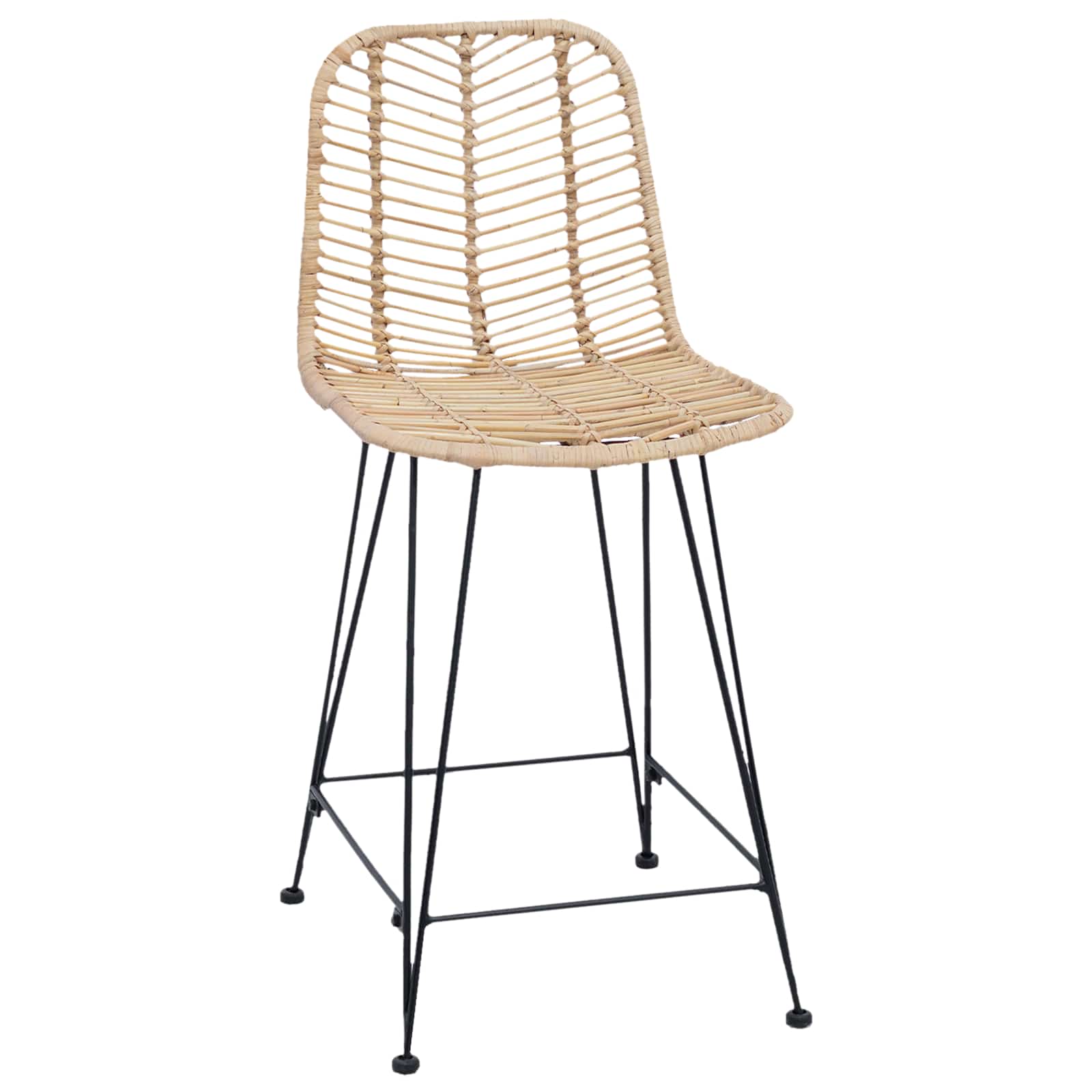 Barkruk 2 pcs Naturel 44,5 x 54,5 x 97,5 cm Riet en IJzer is nu te koop bij PeponiXL, paradijselijk wonen!
