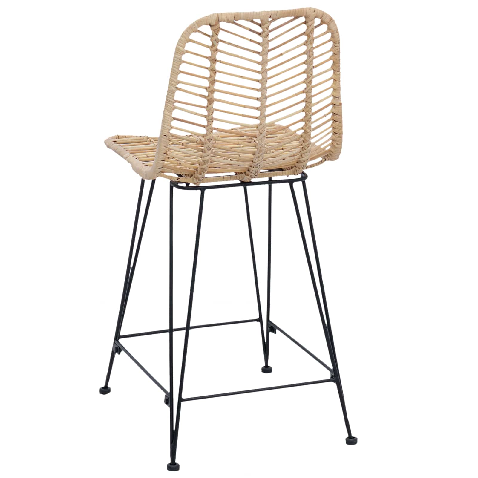 Barkruk 2 pcs Naturel 44,5 x 54,5 x 97,5 cm Riet en IJzer is nu te koop bij PeponiXL, paradijselijk wonen!