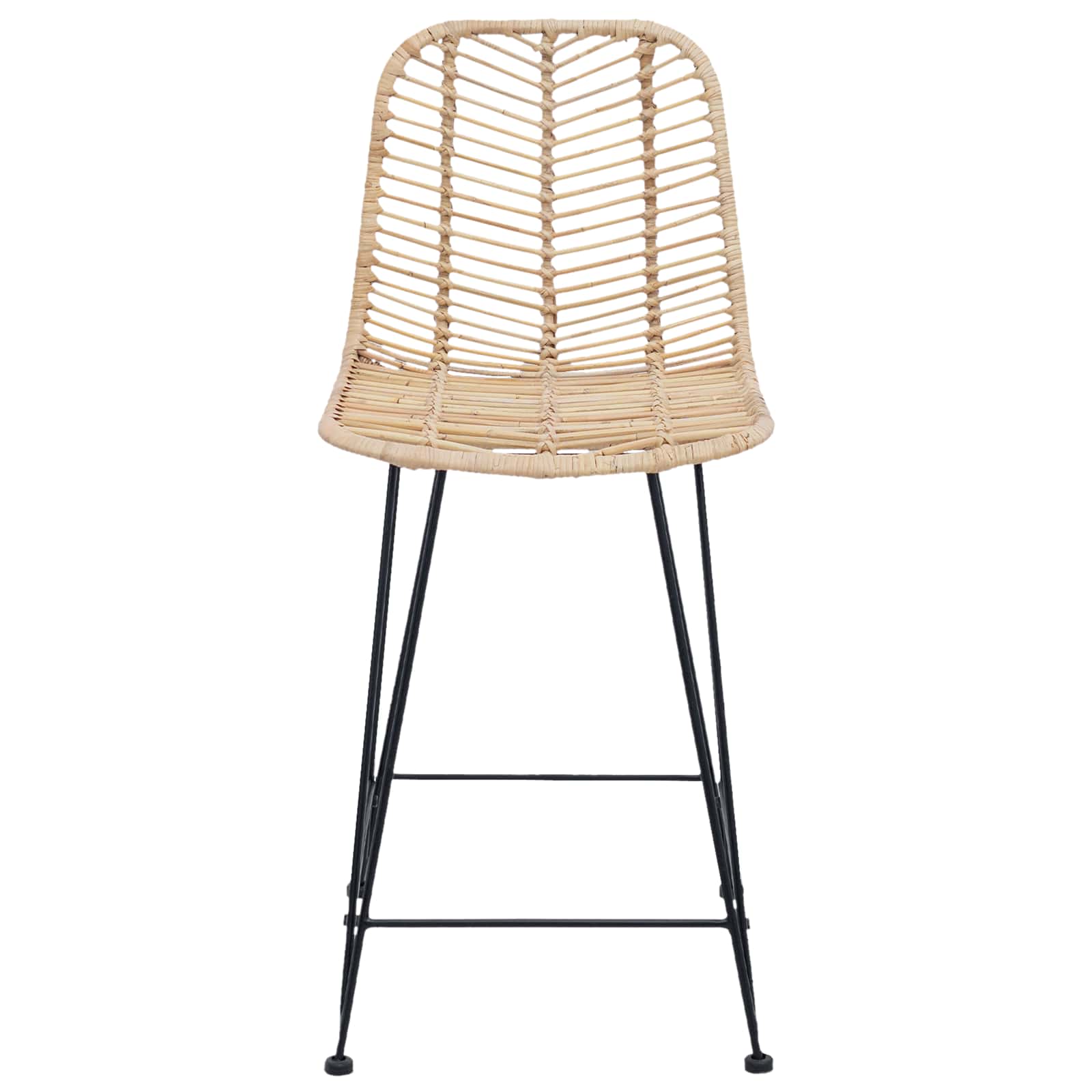 Barkruk 2 pcs Naturel 44,5 x 54,5 x 97,5 cm Riet en IJzer is nu te koop bij PeponiXL, paradijselijk wonen!
