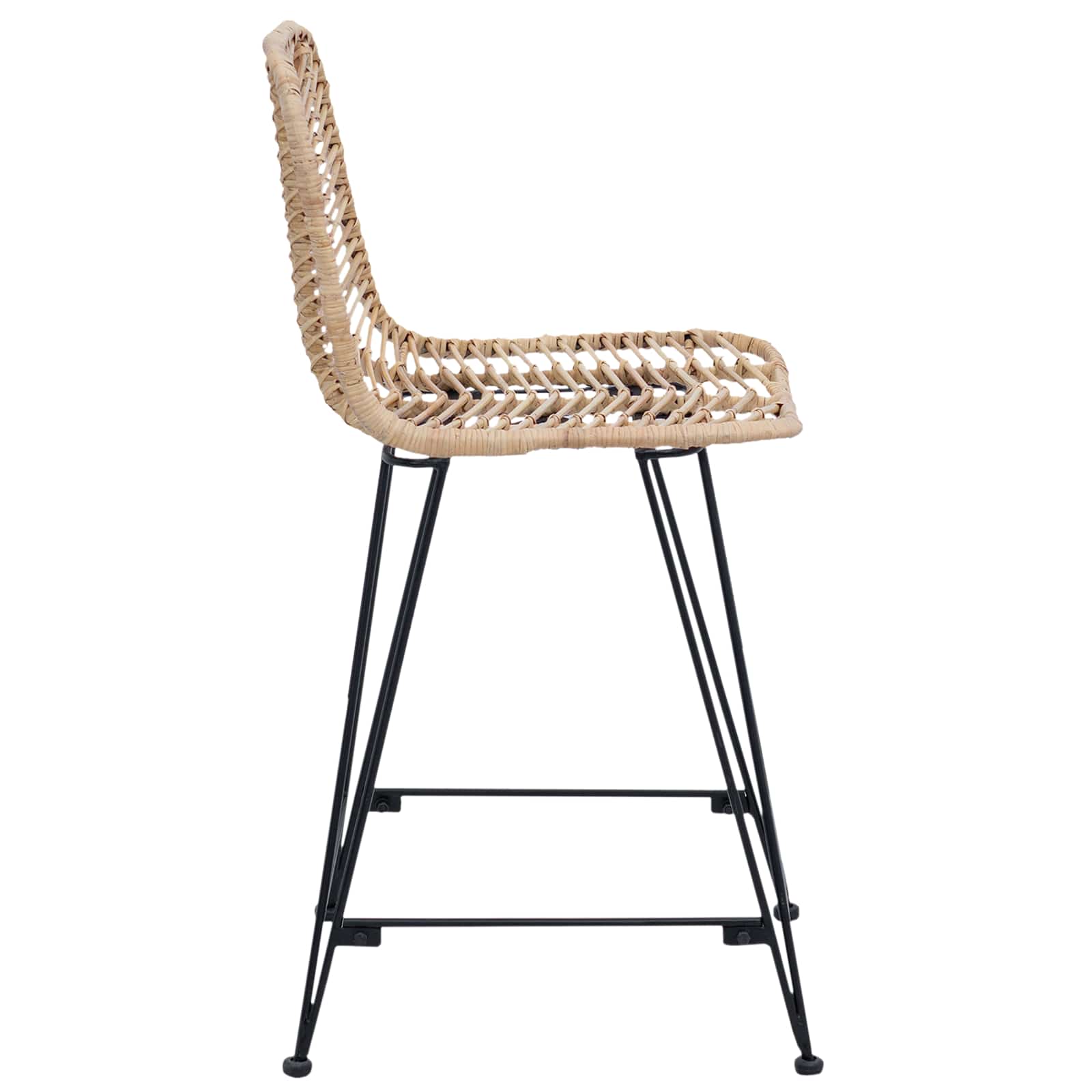 Barkruk 2 pcs Naturel 44,5 x 54,5 x 97,5 cm Riet en IJzer is nu te koop bij PeponiXL, paradijselijk wonen!