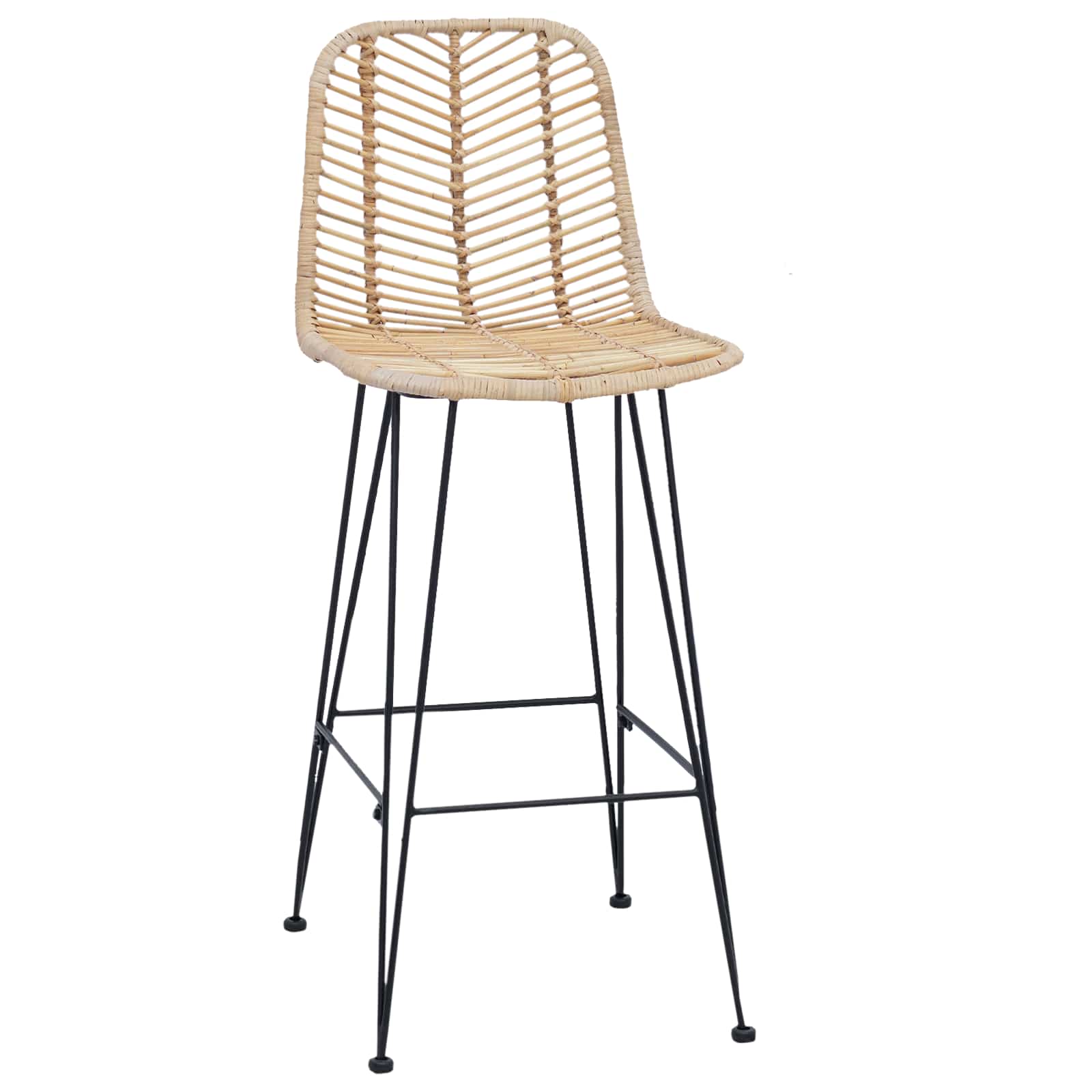 Barkruk 2 pcs Naturel 44,5 x 53 x 111 cm Riet en IJzer is nu te koop bij PeponiXL, paradijselijk wonen!