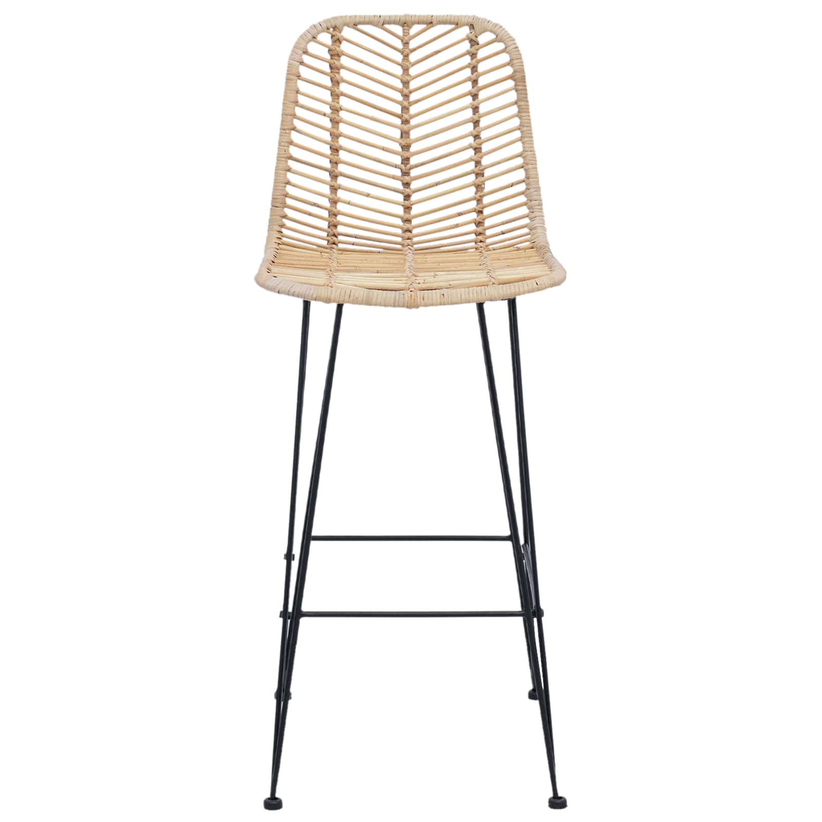 Barkruk 2 pcs Naturel 44,5 x 53 x 111 cm Riet en IJzer is nu te koop bij PeponiXL, paradijselijk wonen!