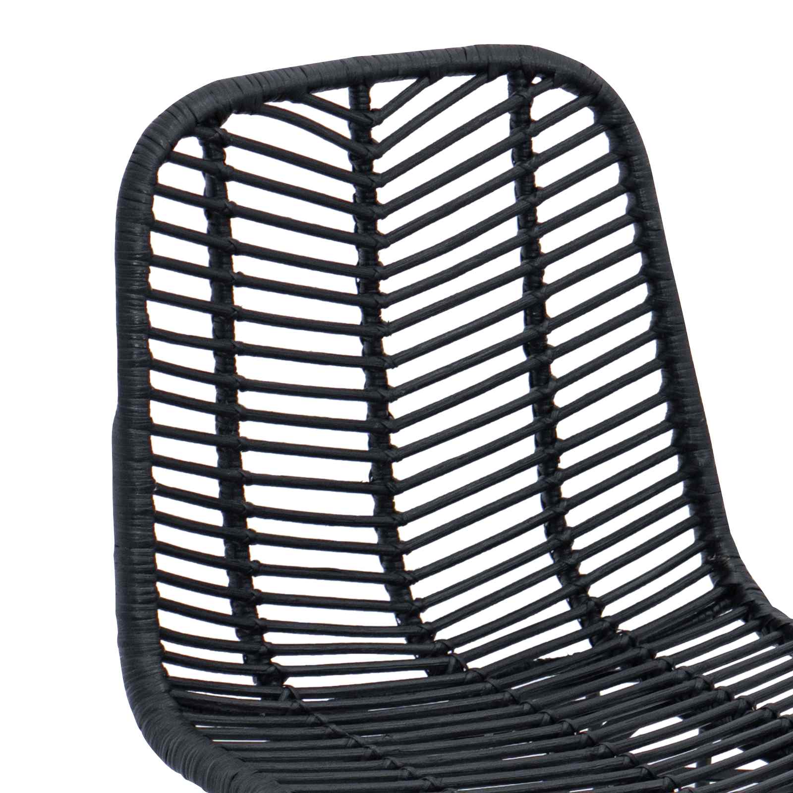 Barkruk 2 pcs Zwart 44,5 x 54,5 x 97,5 cm Riet en IJzer is nu te koop bij PeponiXL, paradijselijk wonen!