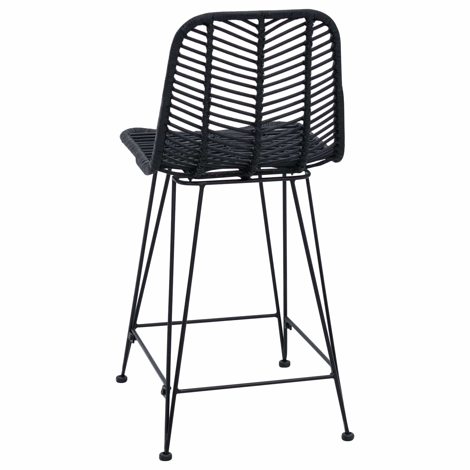 Barkruk 2 pcs Zwart 44,5 x 54,5 x 97,5 cm Riet en IJzer is nu te koop bij PeponiXL, paradijselijk wonen!