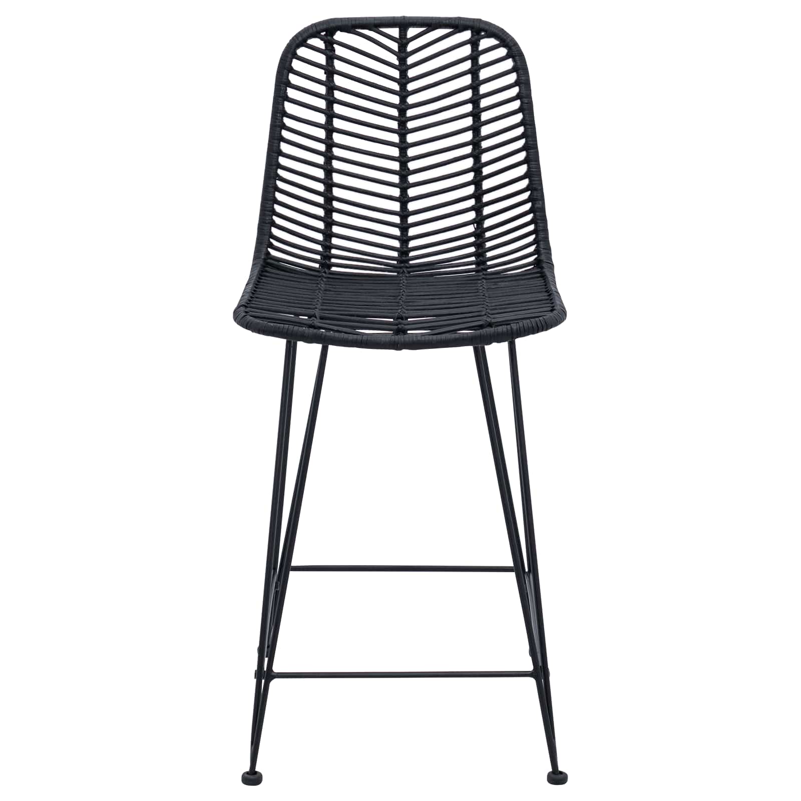 Barkruk 2 pcs Zwart 44,5 x 54,5 x 97,5 cm Riet en IJzer is nu te koop bij PeponiXL, paradijselijk wonen!