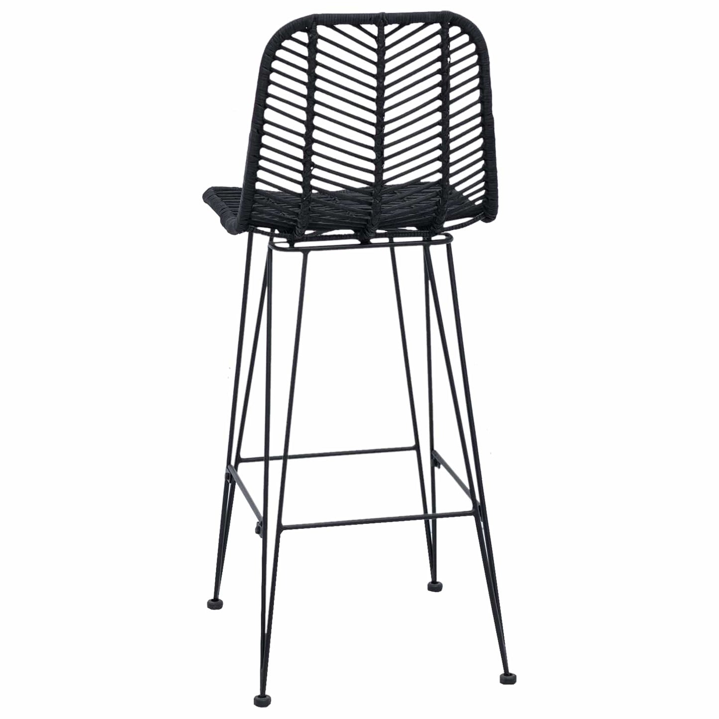 Barkruk 2 pcs Zwart 44,5 x 53 x 111 cm Riet en IJzer is nu te koop bij PeponiXL, paradijselijk wonen!