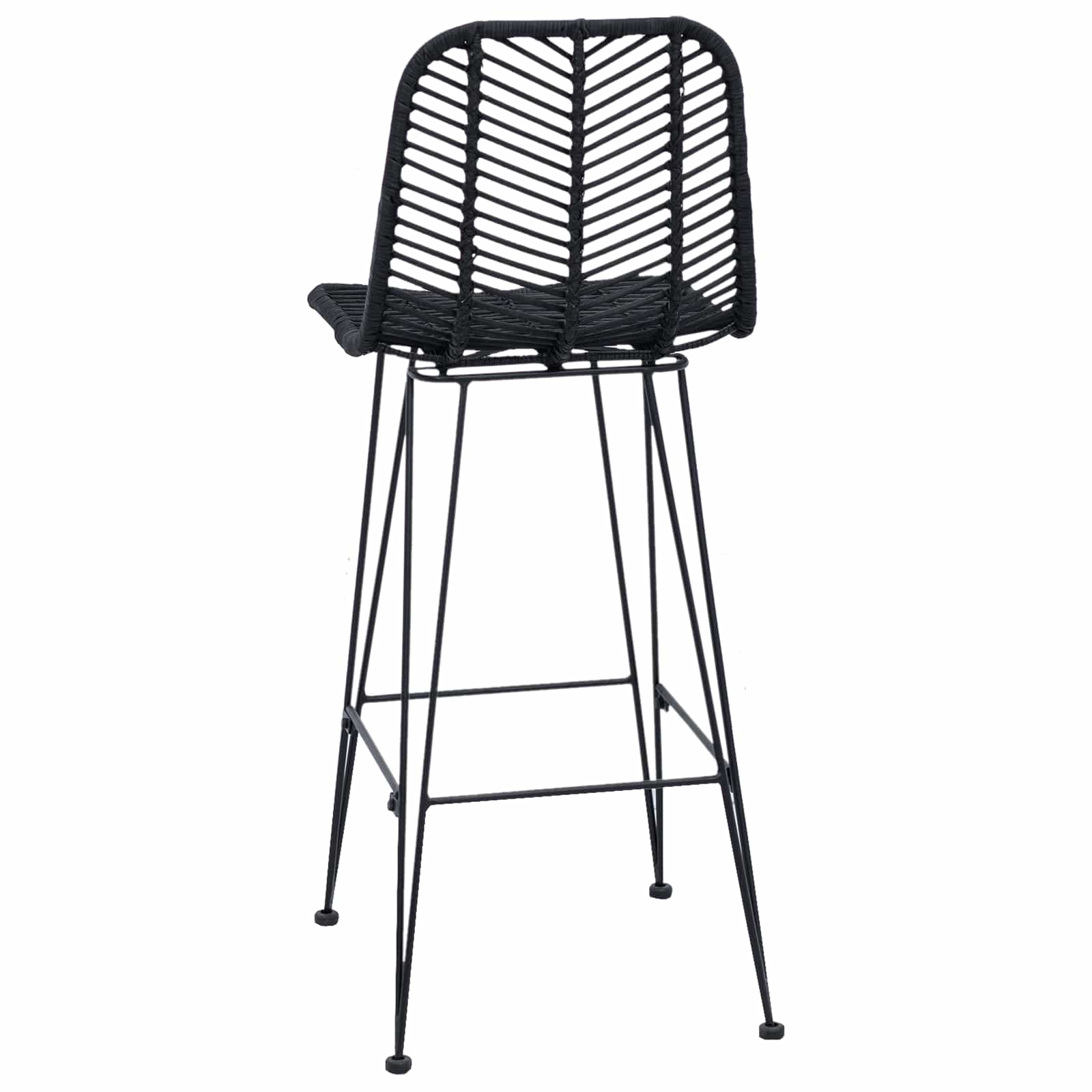 Barkruk 2 pcs Zwart 44,5 x 53 x 111 cm Riet en IJzer is nu te koop bij PeponiXL, paradijselijk wonen!