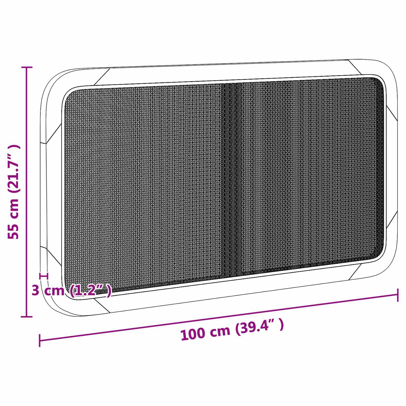 Hoofdbord met hoofdeinde Zwart 100 x 55 x 3 cm Rattan is nu te koop bij PeponiXL, paradijselijk wonen!