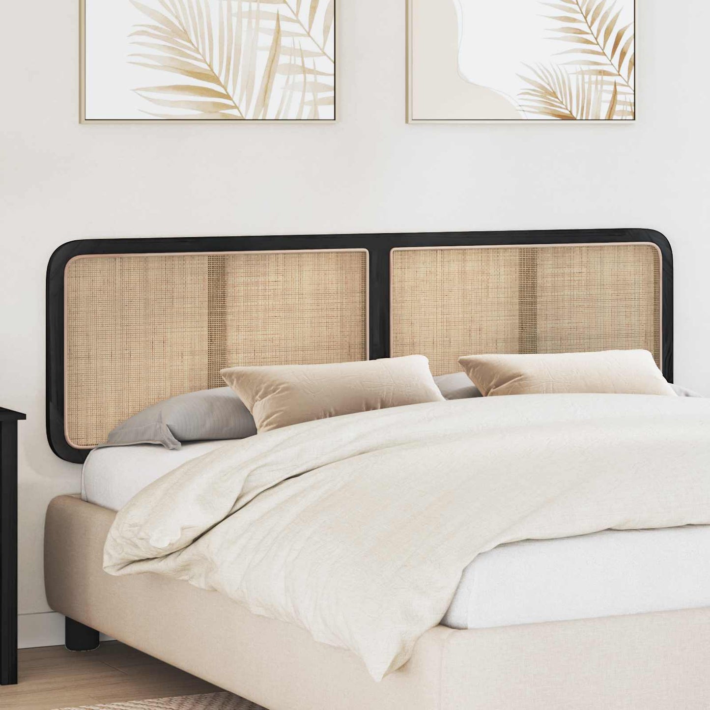 Hoofdbord met hoofdeinde Zwart 180 x 55 x 3 cm Rattan is nu te koop bij PeponiXL, paradijselijk wonen!