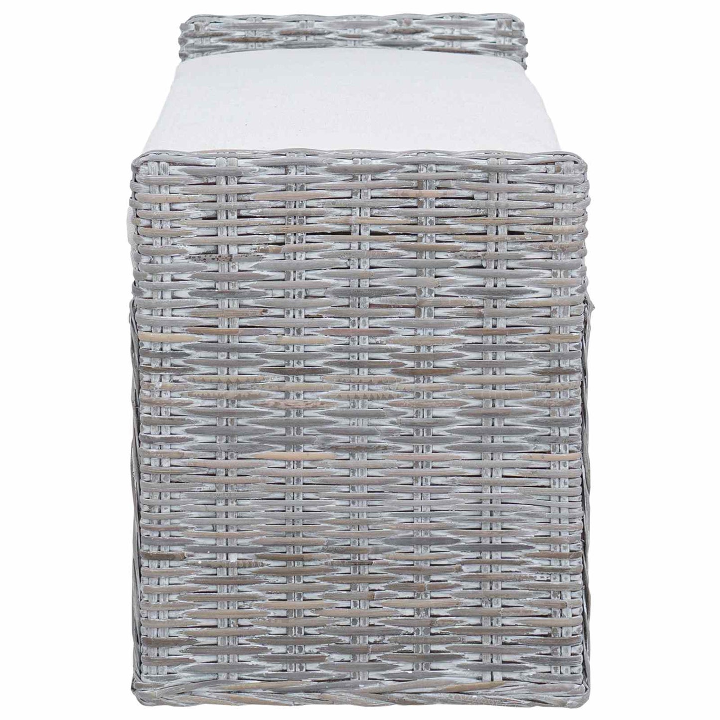 Opslagbank met kussen Wit gewassen 110 x 40 x 50 cm Rattan is nu te koop bij PeponiXL, paradijselijk wonen!