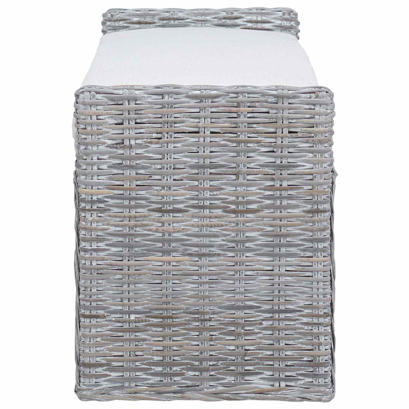 Opslagbank met kussen Wit gewassen 110 x 40 x 50 cm Rattan is nu te koop bij PeponiXL, paradijselijk wonen!