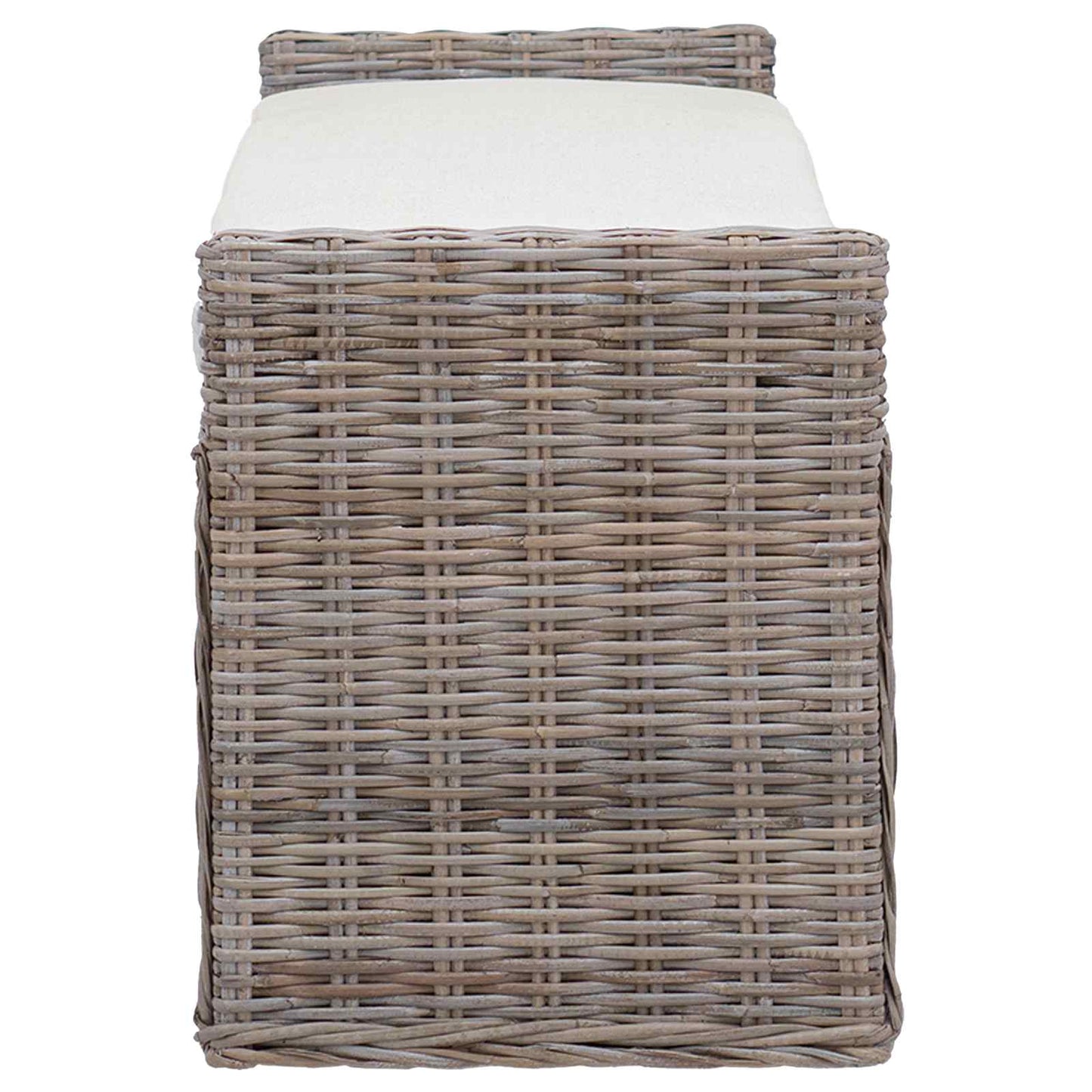 Opslagbank met kussen met opslag Grijs 110 x 40 x 50 cm Rattan is nu te koop bij PeponiXL, paradijselijk wonen!