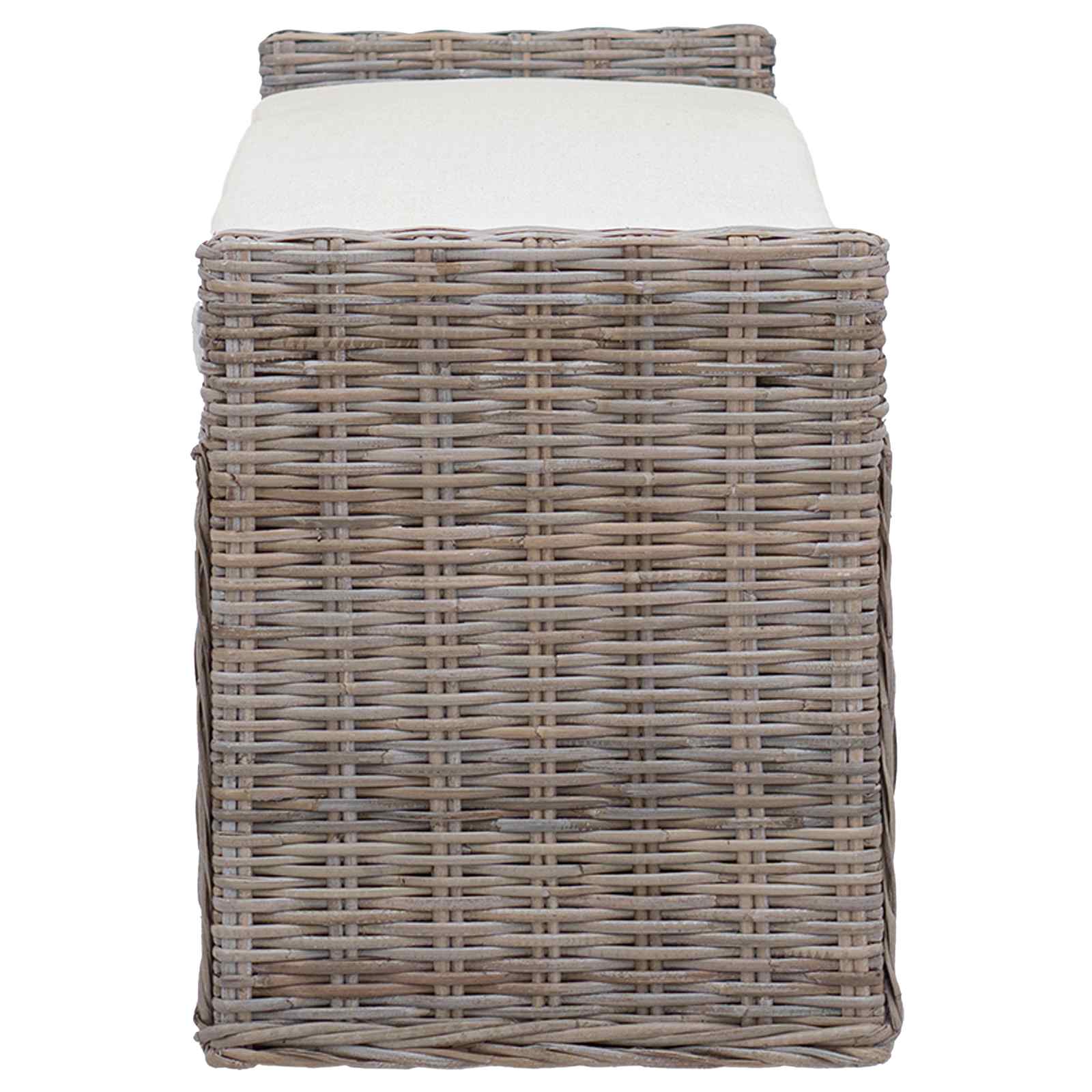 Opslagbank met kussen met opslag Grijs 110 x 40 x 50 cm Rattan is nu te koop bij PeponiXL, paradijselijk wonen!