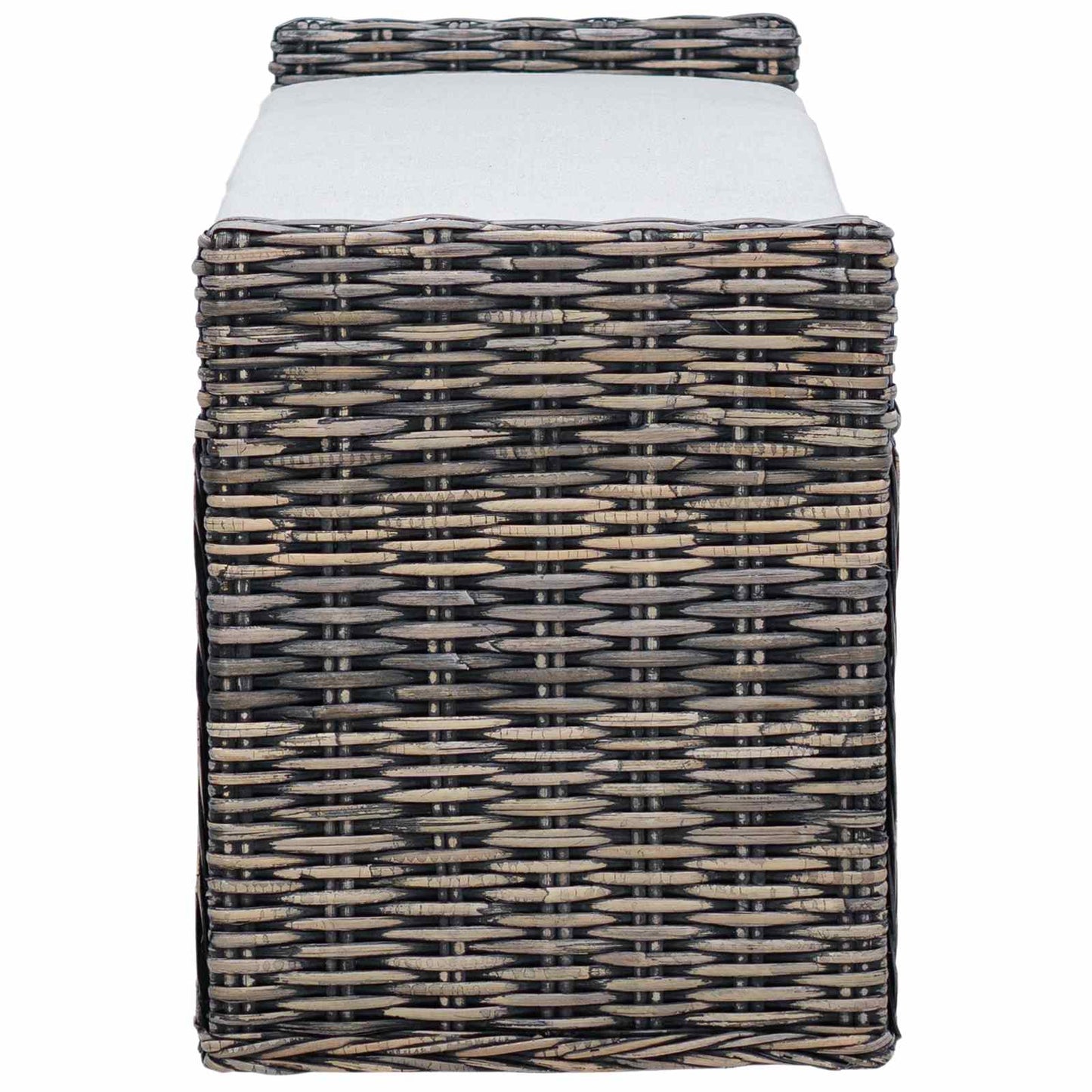 Opslagbank met kussen Zwart gewassen 110 x 40 x 50 cm Rattan is nu te koop bij PeponiXL, paradijselijk wonen!