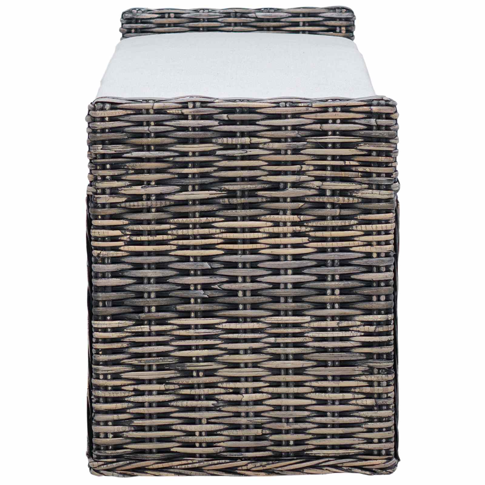 Opslagbank met kussen Zwart gewassen 110 x 40 x 50 cm Rattan is nu te koop bij PeponiXL, paradijselijk wonen!