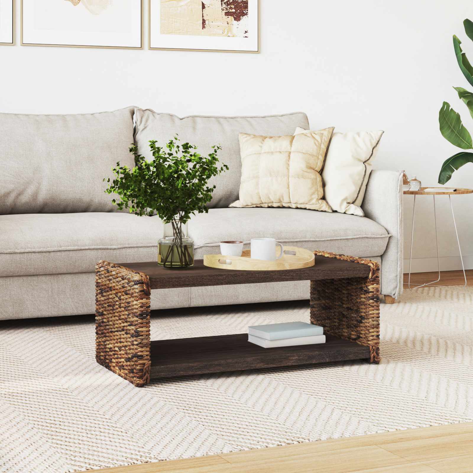 Salontafel Naturel 90 x 45 x 35 cm Massief Mahoniehout is nu te koop bij PeponiXL, paradijselijk wonen!