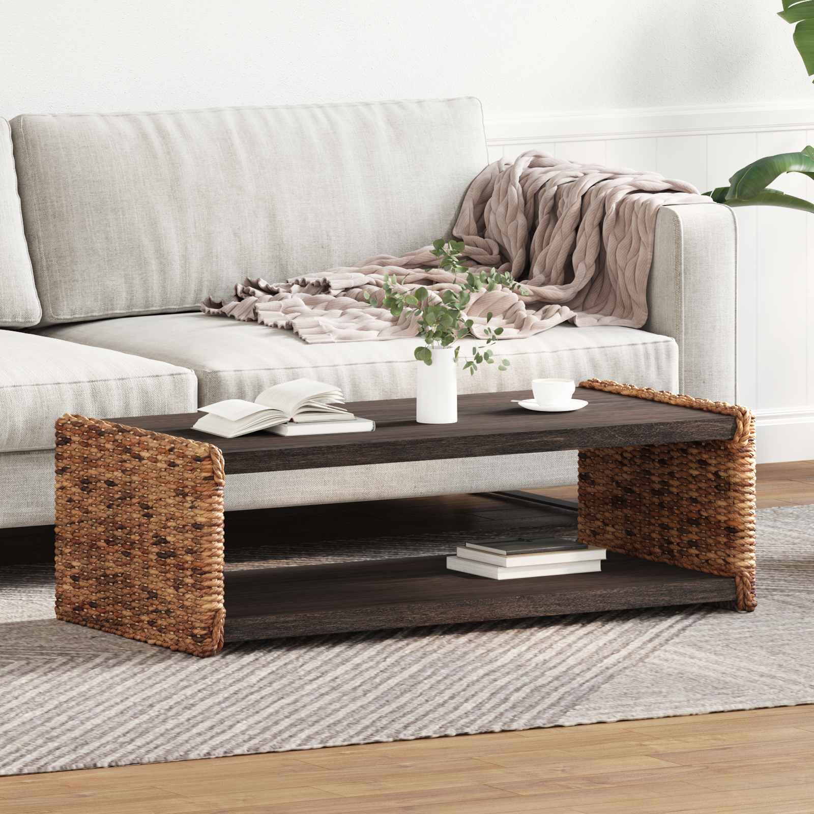 Salontafel Naturel 110 x 55 x 35 cm Massief Mahoniehout is nu te koop bij PeponiXL, paradijselijk wonen!