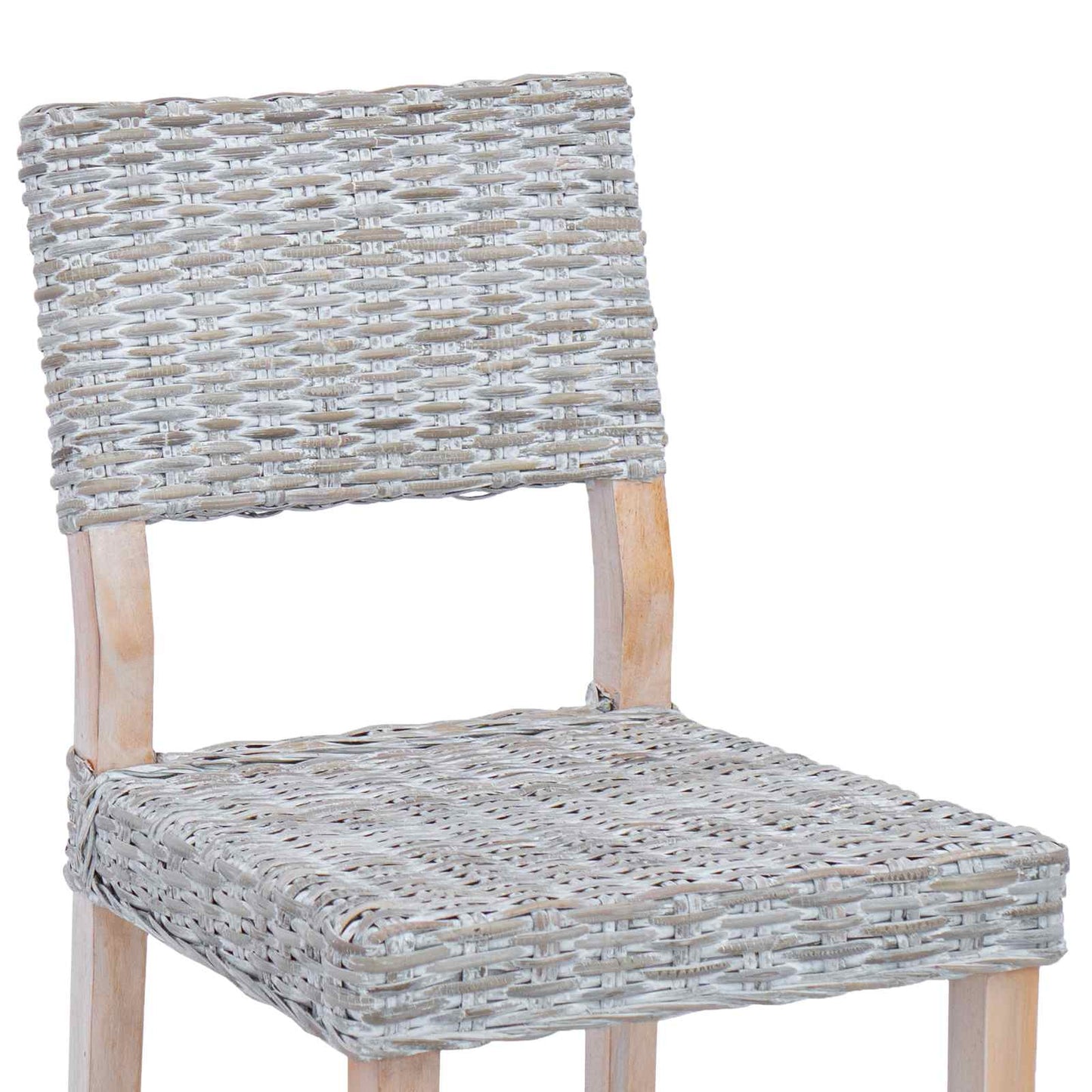 Eetkamerstoel 2 pcs Wit gewassen 46 x 55 x 84 cm Kubu Rattan is nu te koop bij PeponiXL, paradijselijk wonen!