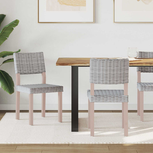 Eetkamerstoel 2 pcs Wit gewassen 46 x 55 x 84 cm Kubu Rattan is nu te koop bij PeponiXL, paradijselijk wonen!