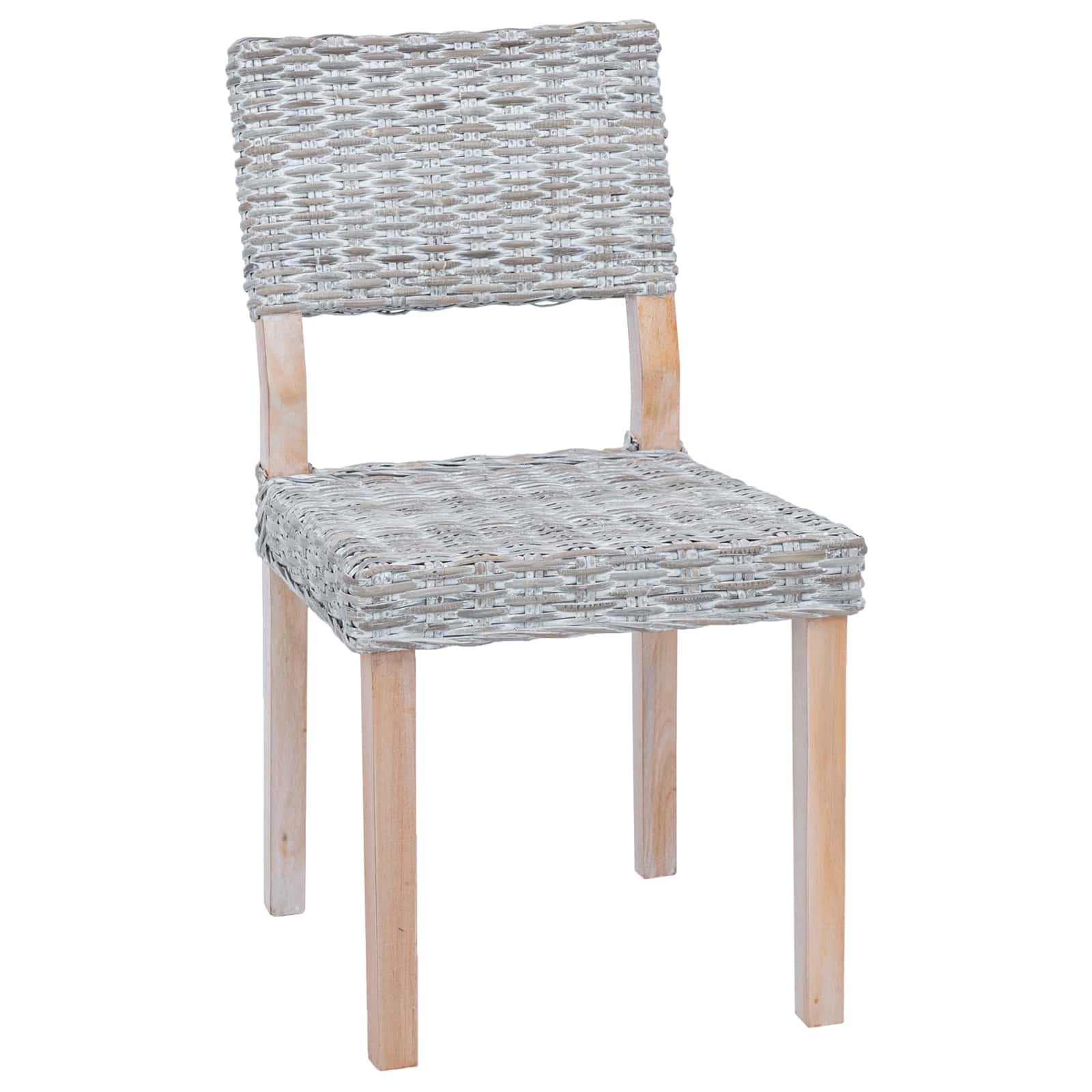 Eetkamerstoel 2 pcs Wit gewassen 46 x 55 x 84 cm Kubu Rattan is nu te koop bij PeponiXL, paradijselijk wonen!